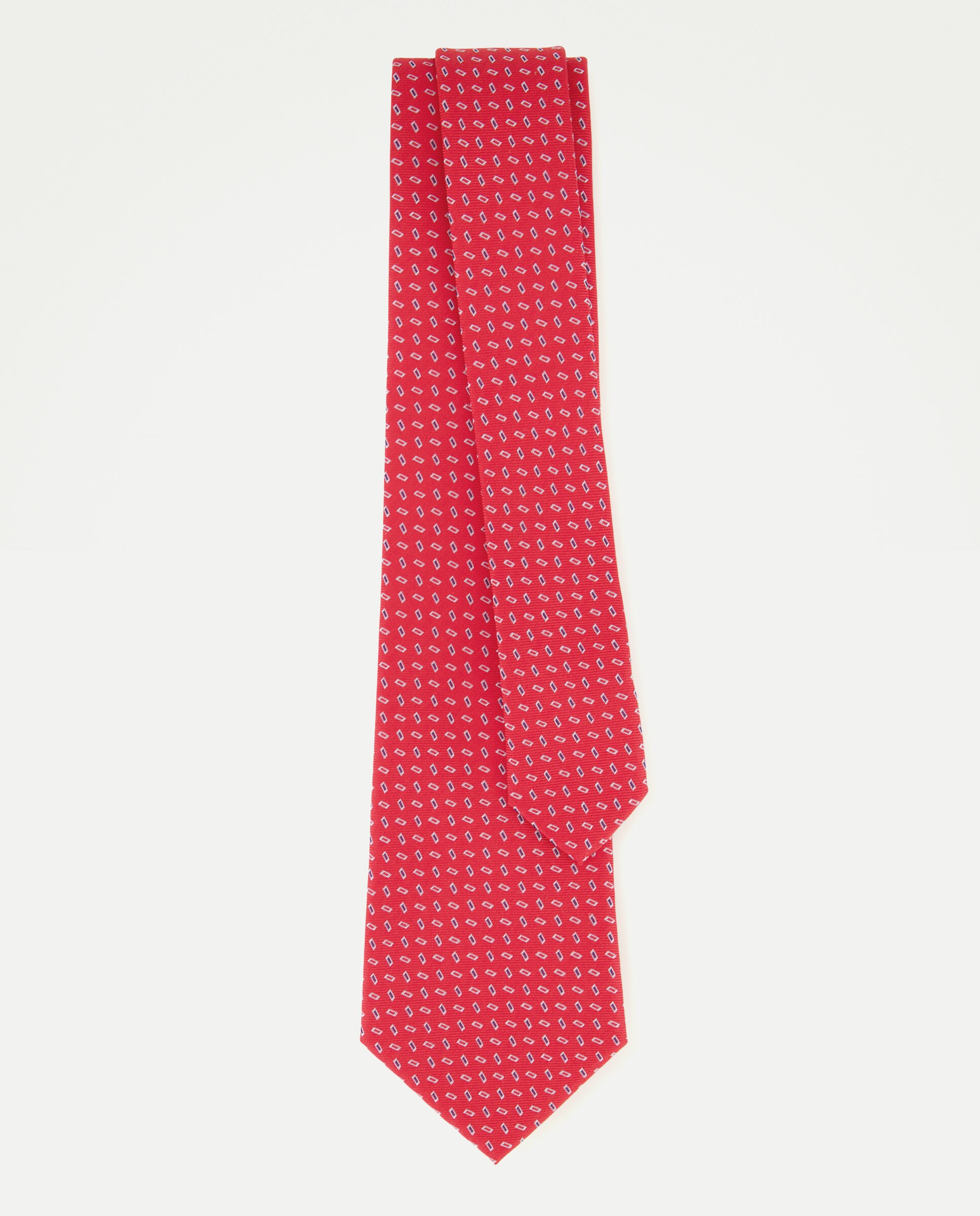 Gravata de Seda com Motivos Geométricos Vermelho-2