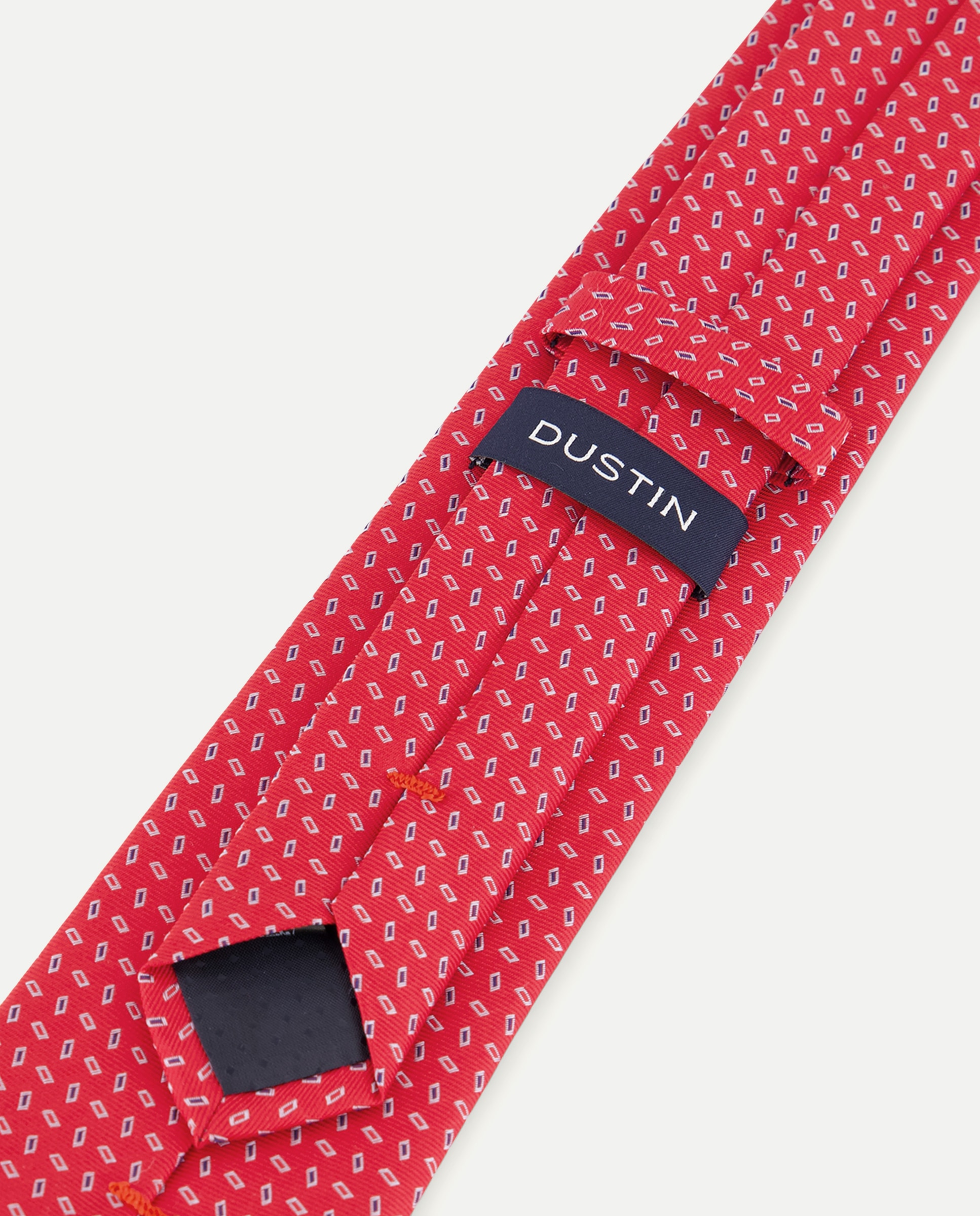 Gravata de Seda com Motivos Geométricos Vermelho-3