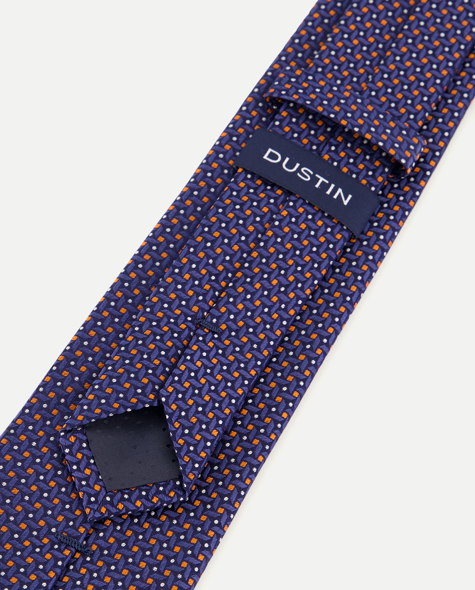 Gravata de Seda com Motivos Geométricos - Multicolor Azul-marinho-3