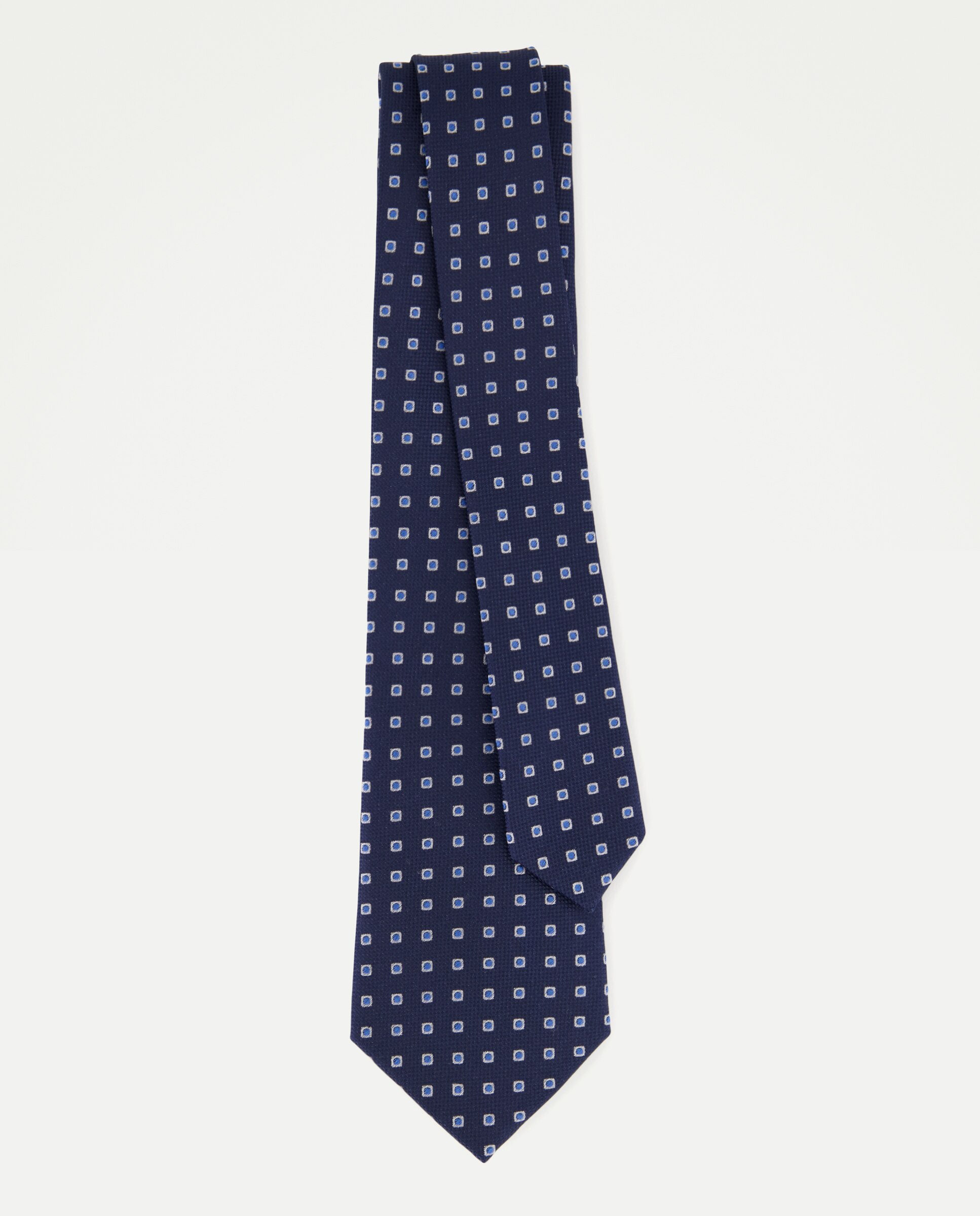 Estuche con corbata de seda, gemelo y pañuelo. - Dustin - Azul marino Azul marino-2