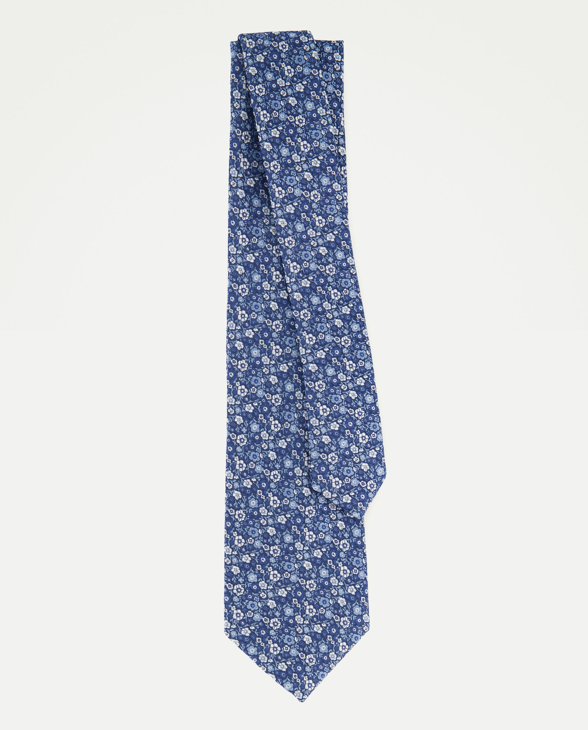 Corbata de colección antimanchas con estampado de flor. - Dustin - Azul Azul-2