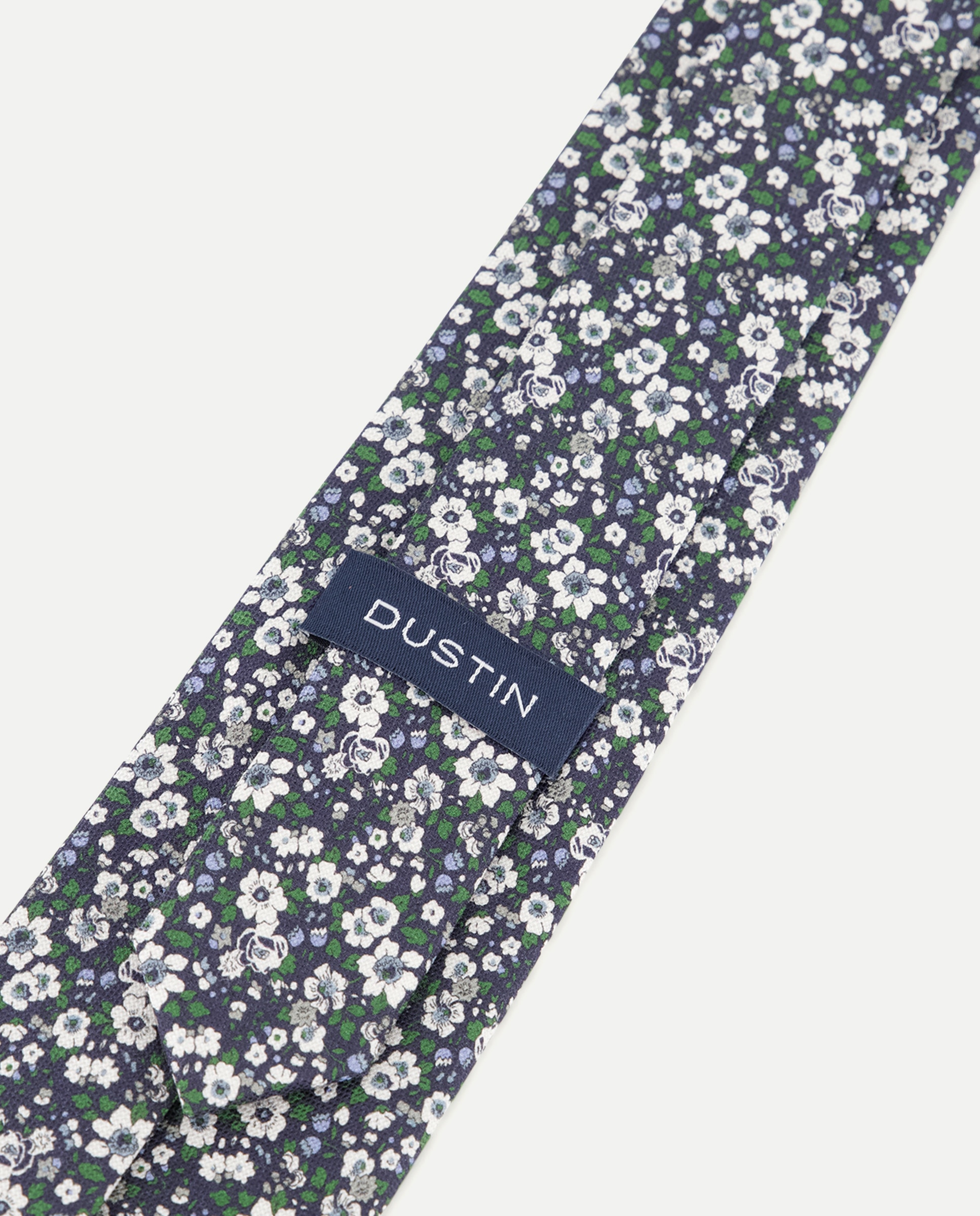 Gravata de Coleção Antimanchas com Estampado Floral Azul-marinho-3