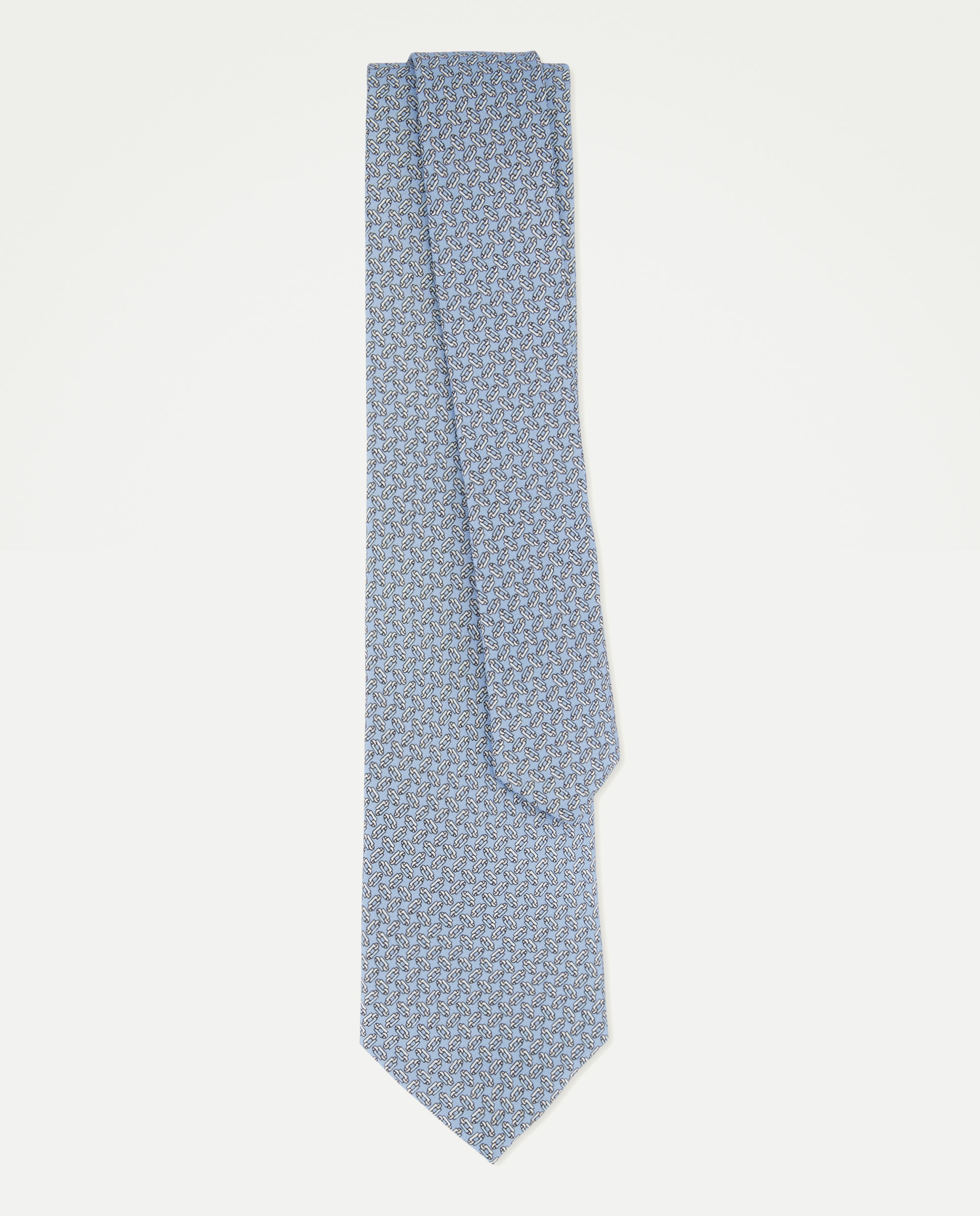 Gravata de Coleção Antimanchas com Estampado de Elos Azul-claro-2