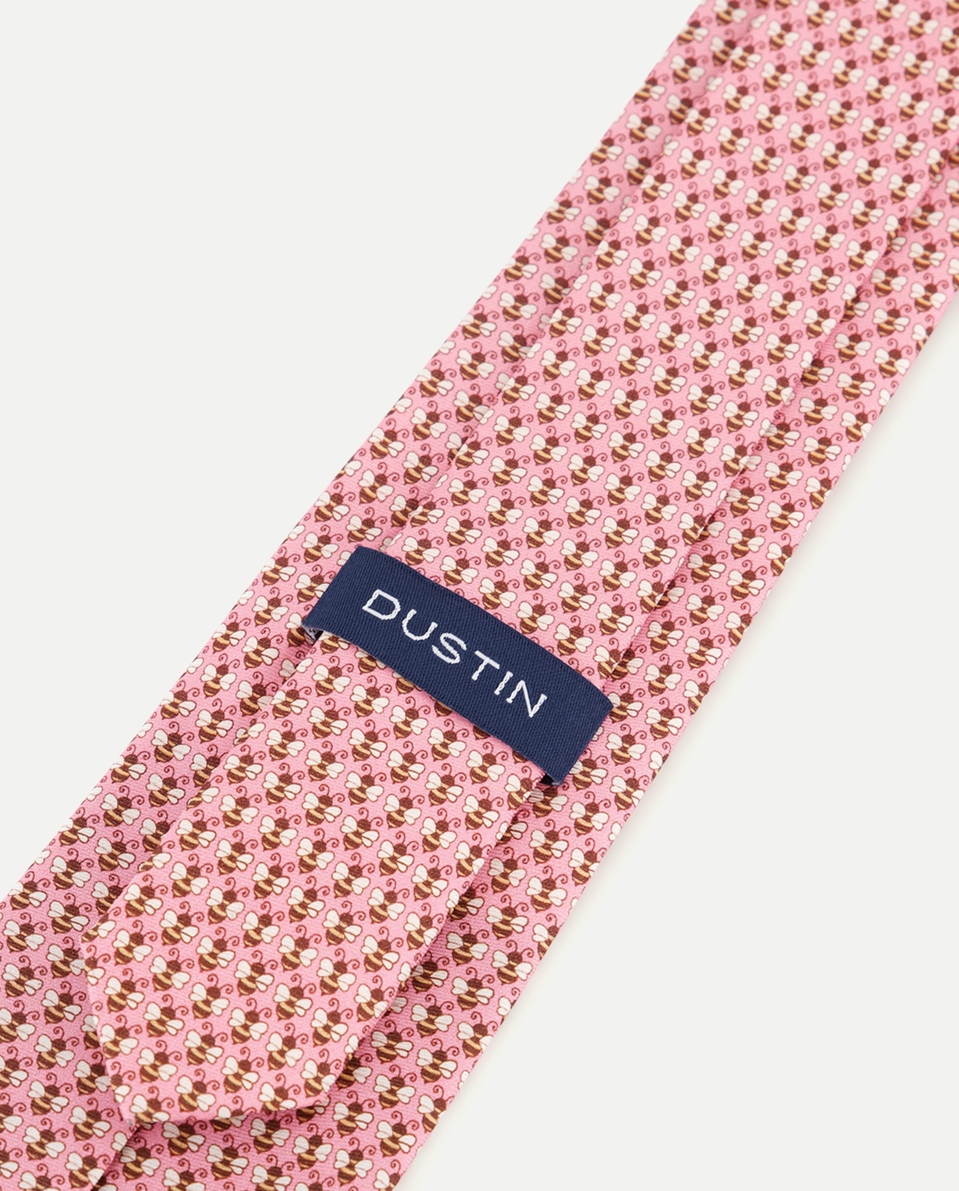 Gravata de Coleção Antimanchas com Estampado de Abelhas Rosa-3