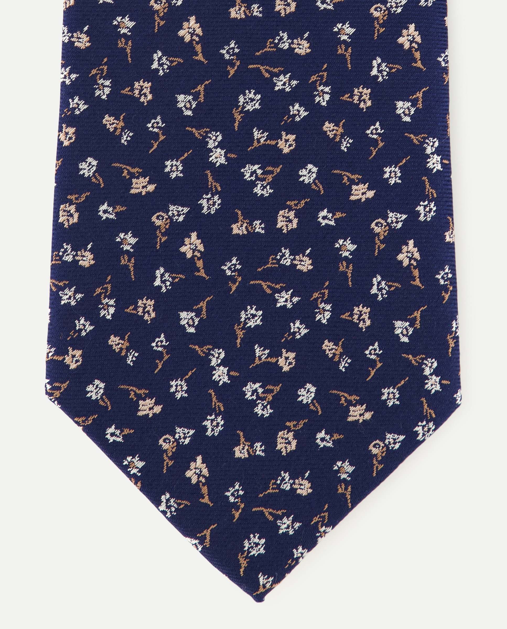 Corbata de seda con micro dibujo. - Dustin - Azul marino Azul marino-1