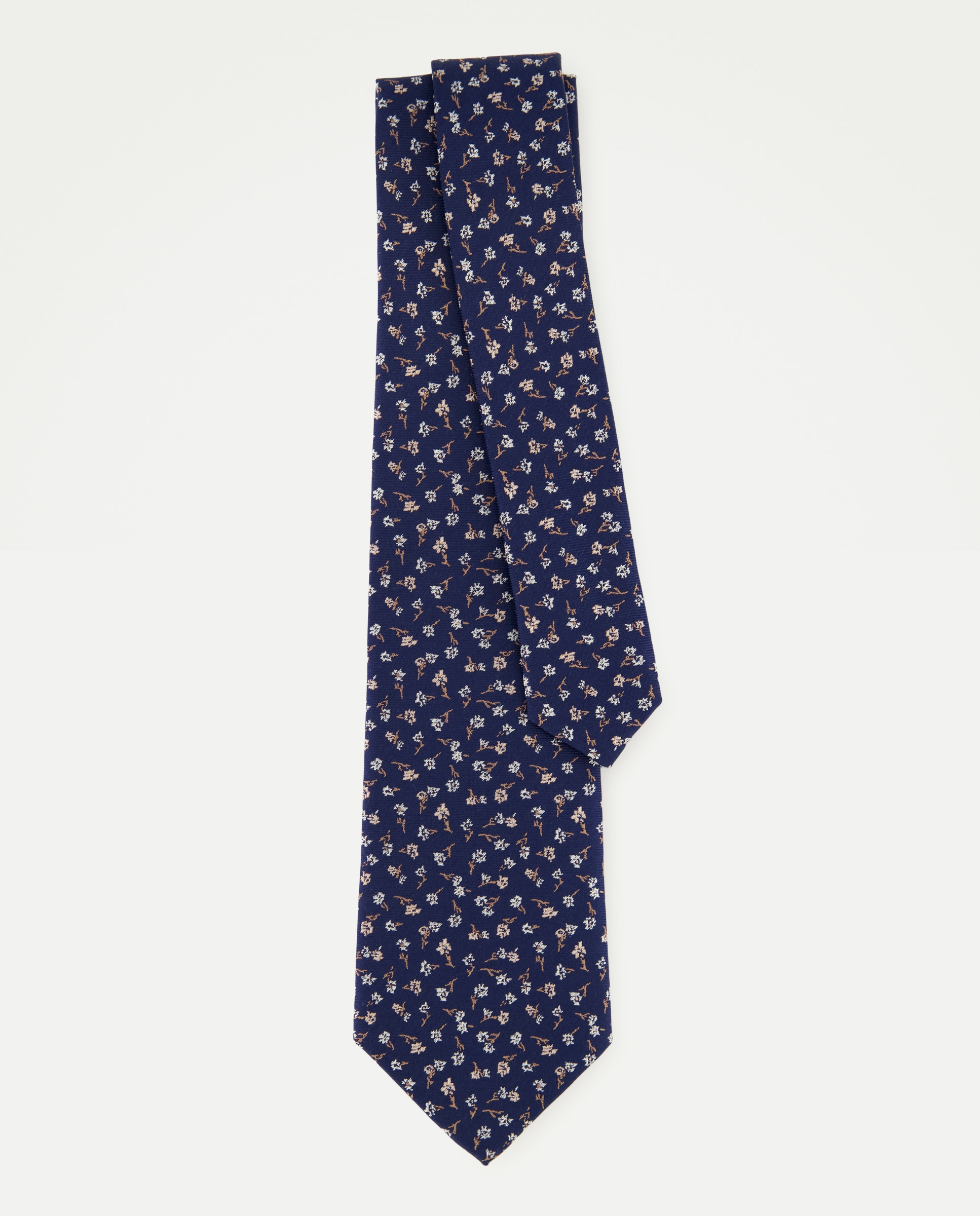 Corbata de seda con micro dibujo. - Dustin - Azul marino Azul marino-2