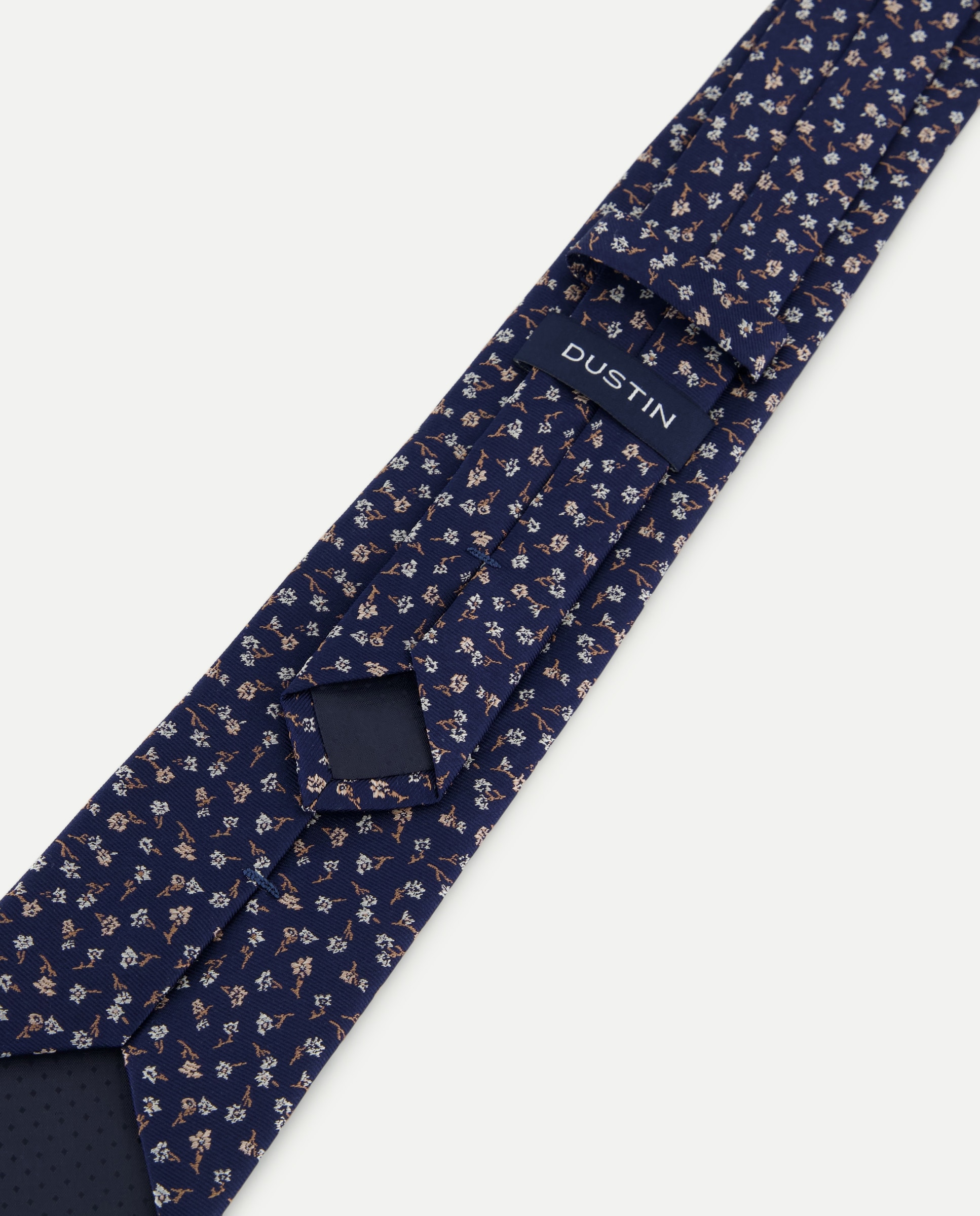 Corbata de seda con micro dibujo. - Dustin - Azul marino Azul marino-3