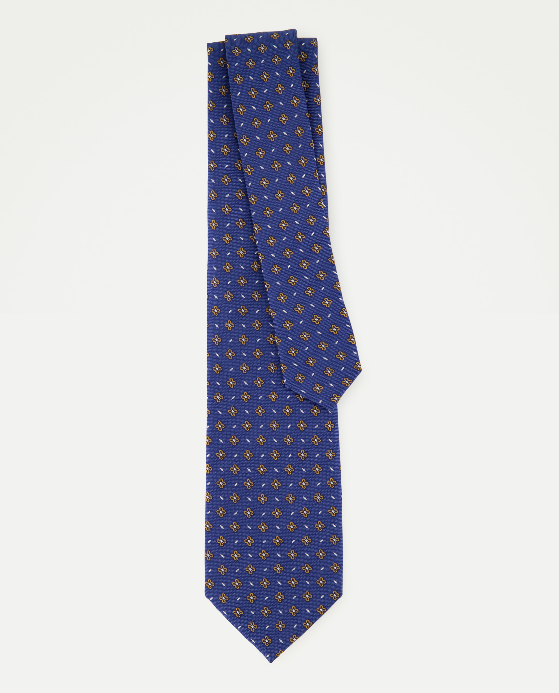 Corbata de seda con micro dibujo. - Dustin - Azul marino Azul marino-2