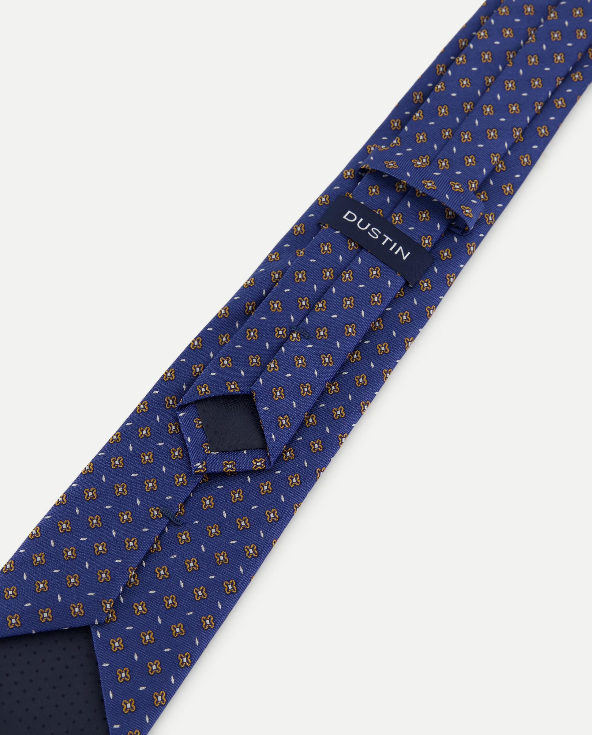 Corbata de seda con micro dibujo. - Dustin - Azul marino Azul marino-3