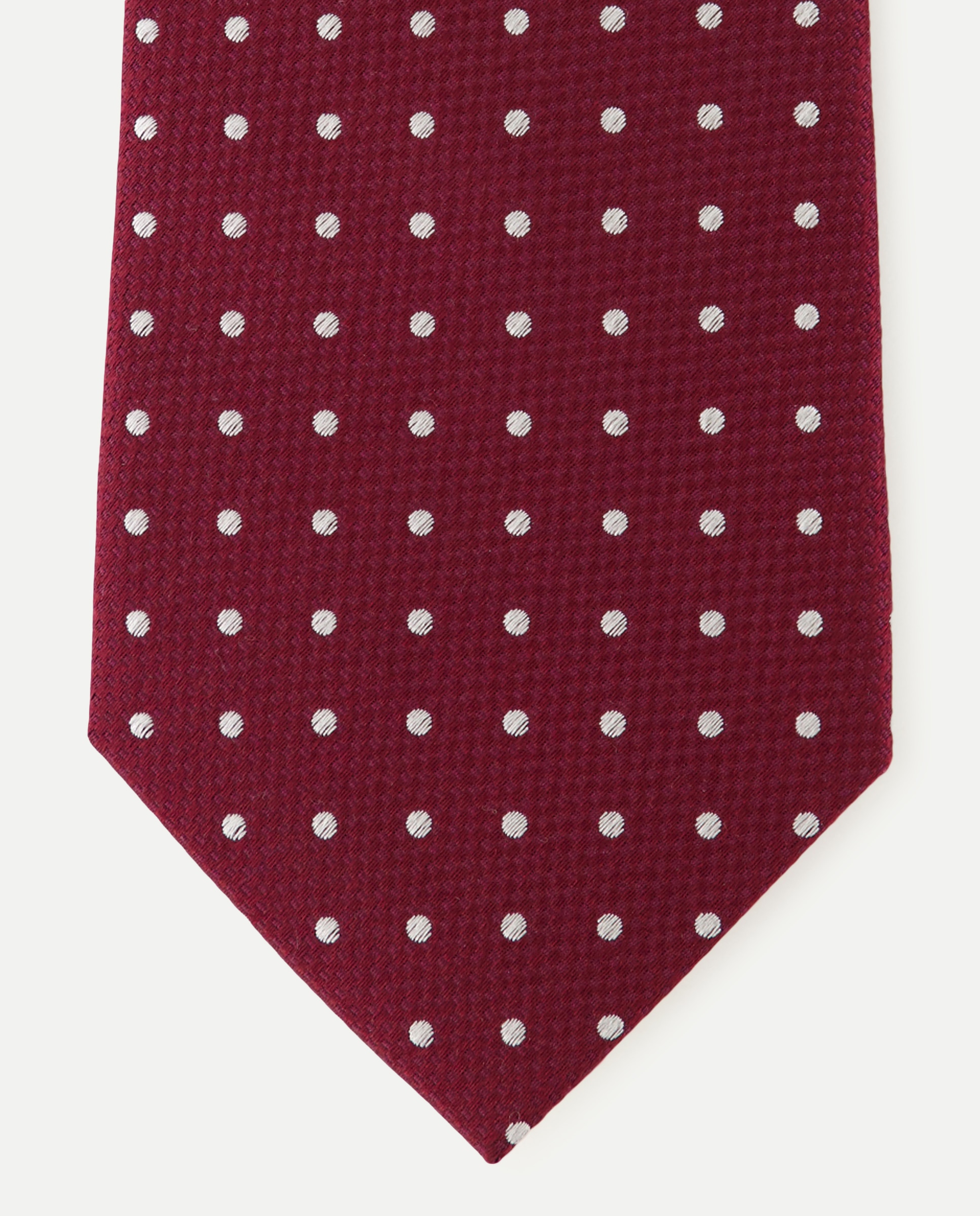 Corbata de seda de topos. - Dustin - Burdeos Burdeos-1