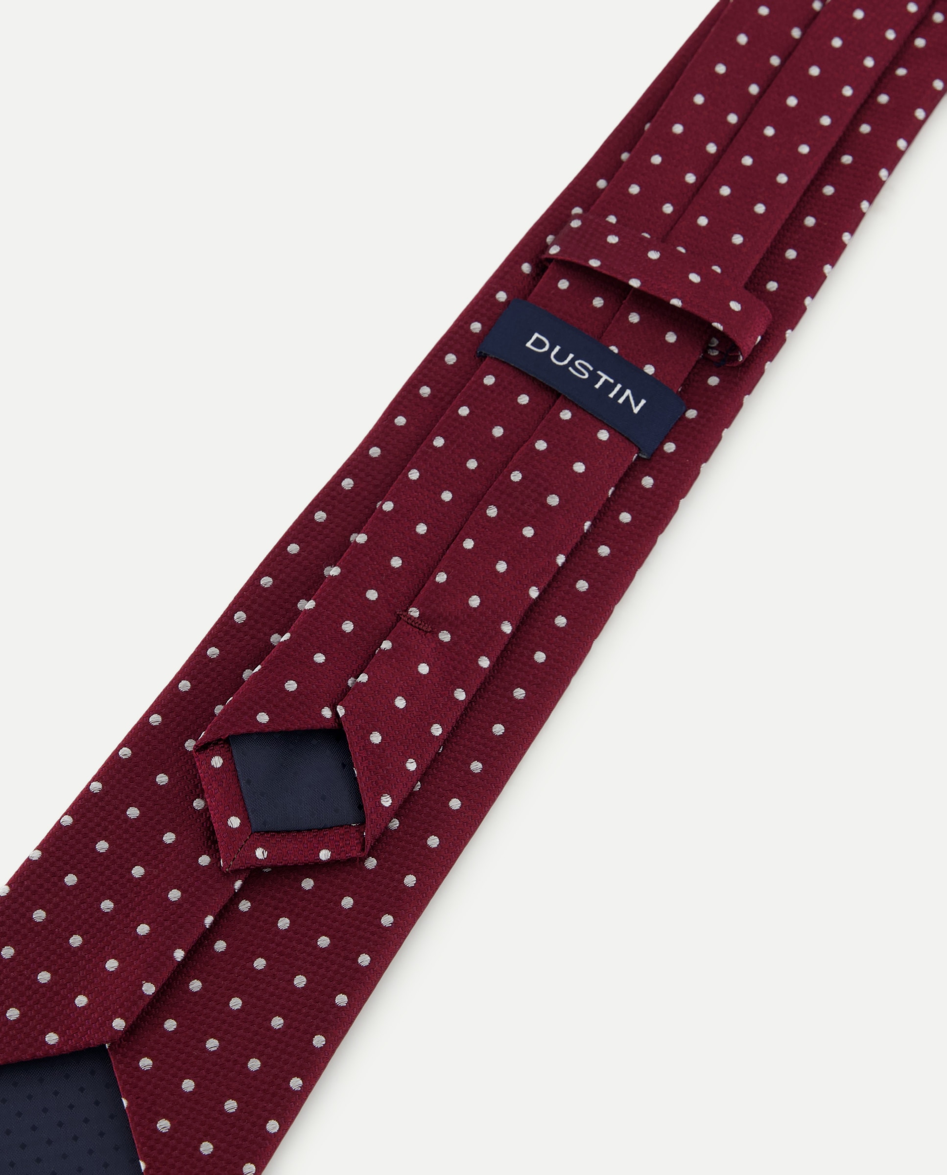 Corbata de seda de topos. - Dustin - Burdeos Burdeos-3