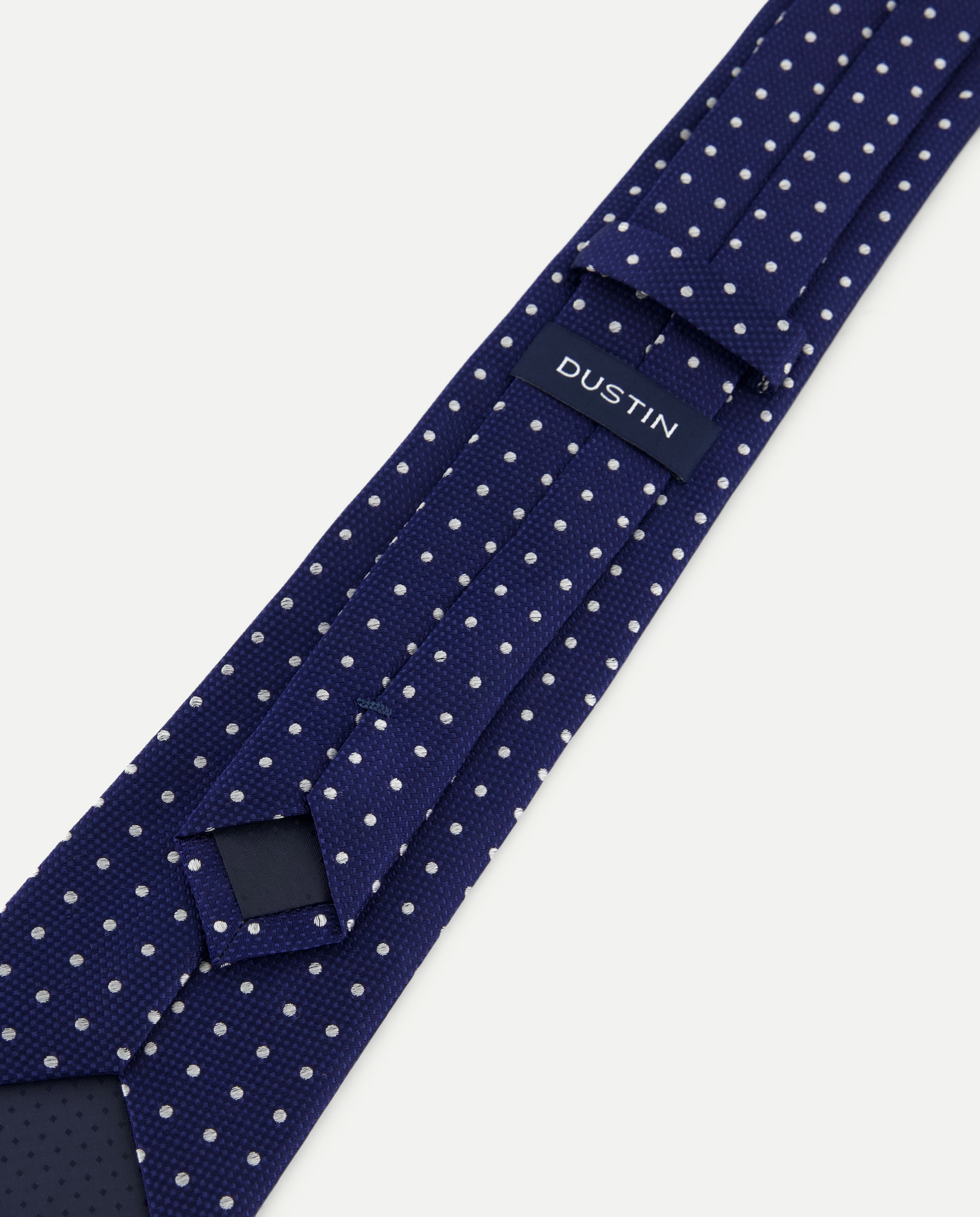 Corbata de seda de topos. - Dustin - Azul marino Azul marino-3