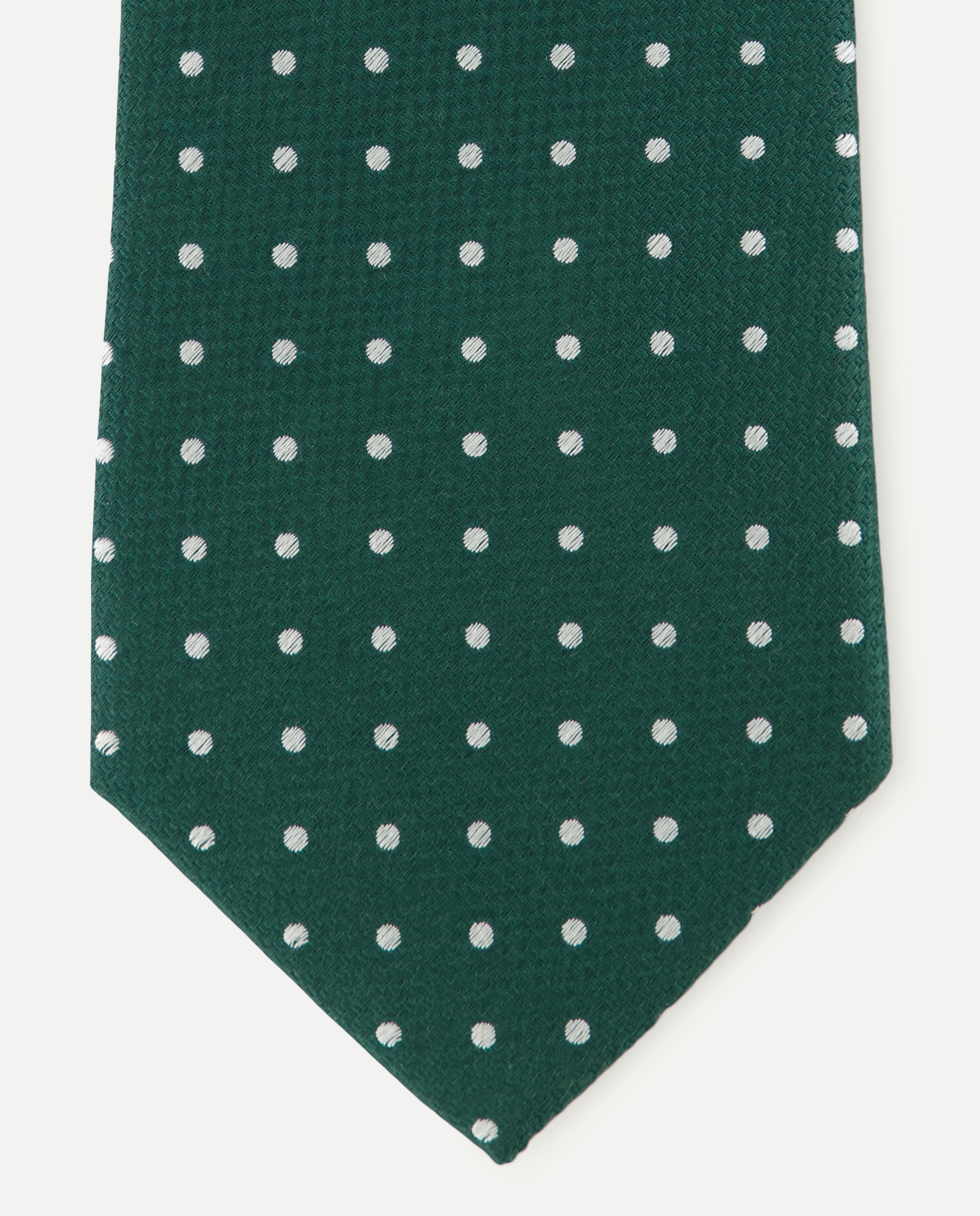 Corbata de seda de topos. - Dustin - Verde Verde-1