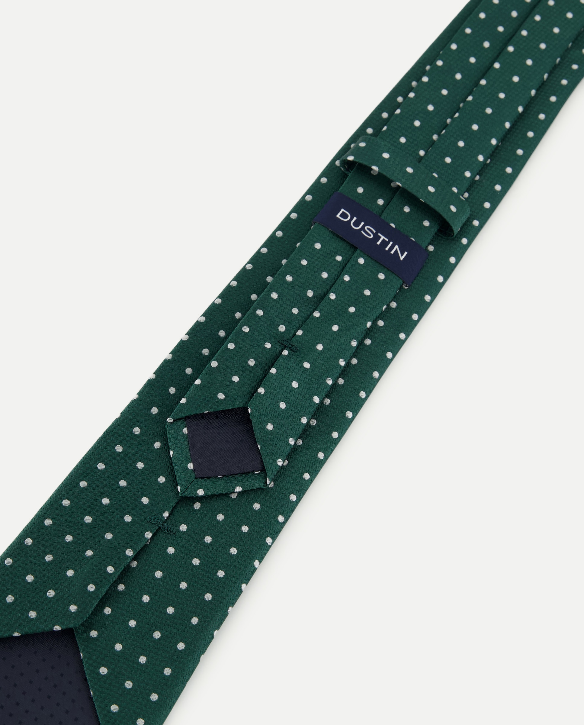Corbata de seda de topos. - Dustin - Verde Verde-3