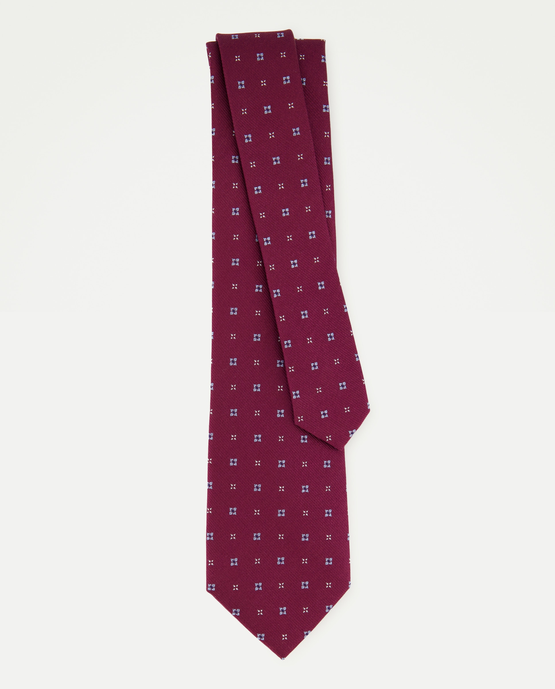 Corbata de seda de flores. - Dustin - Burdeos Burdeos-2