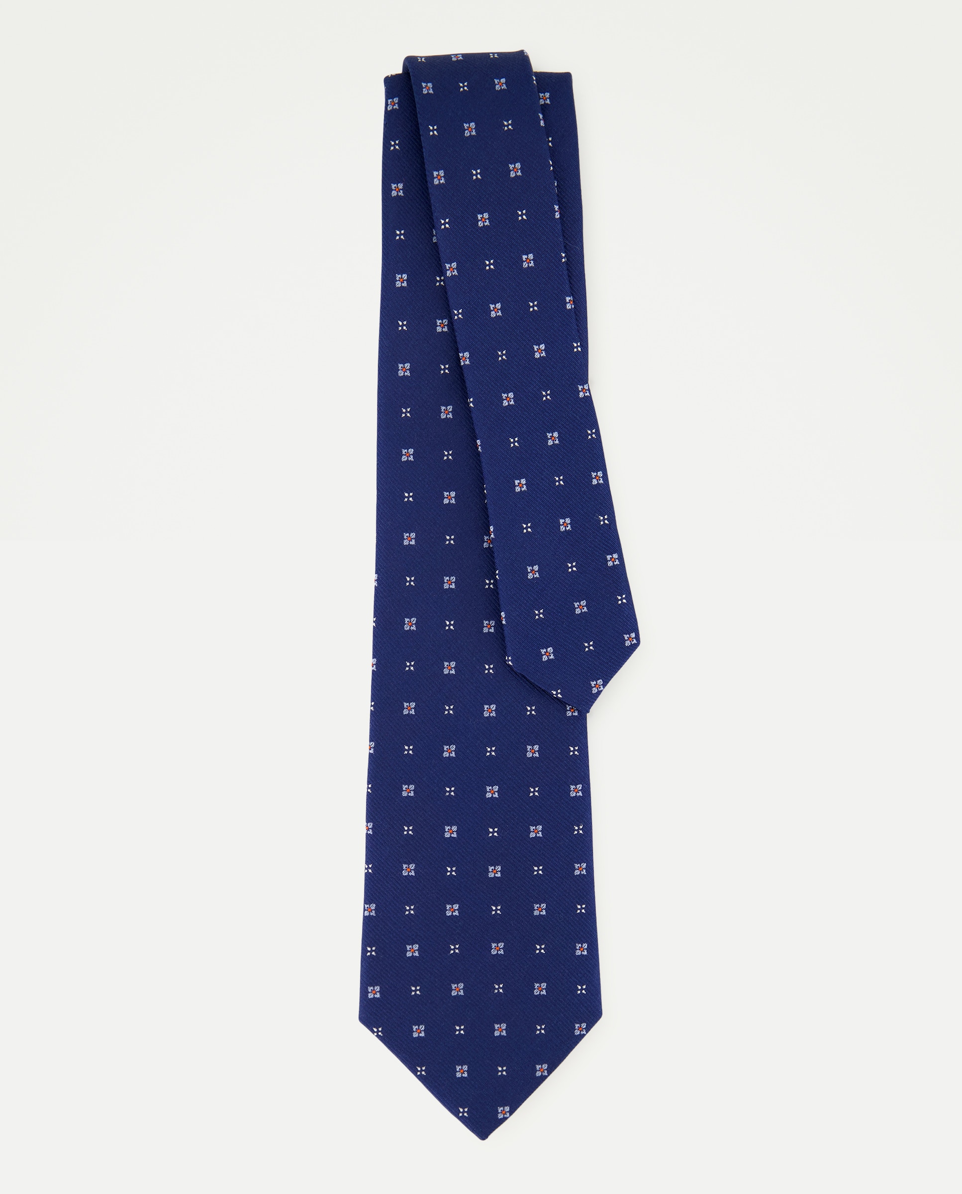 Corbata de seda de flores. - Dustin - Azul marino Azul marino-2