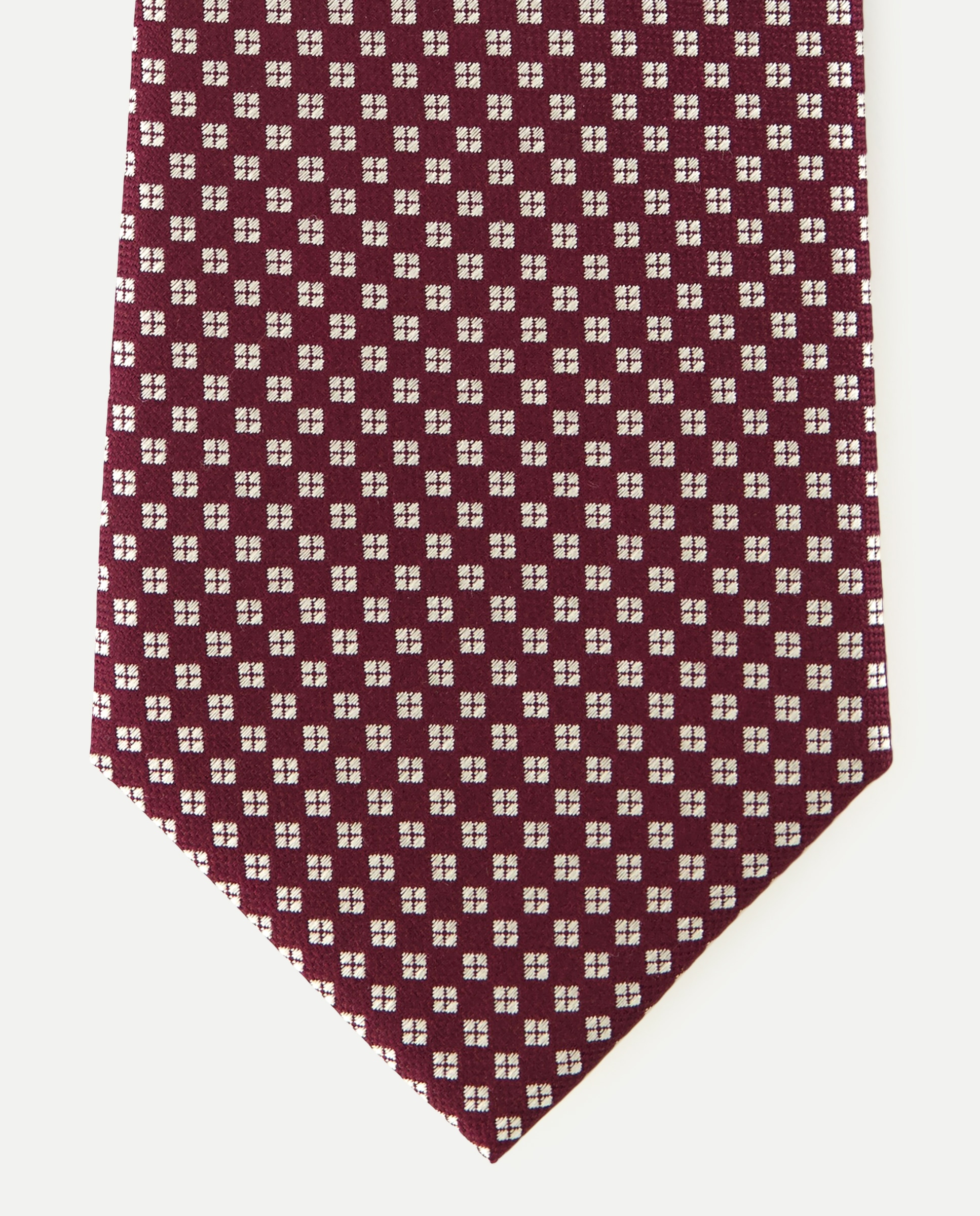 Corbata de seda de cuadros. - Dustin - Burdeos Burdeos-1
