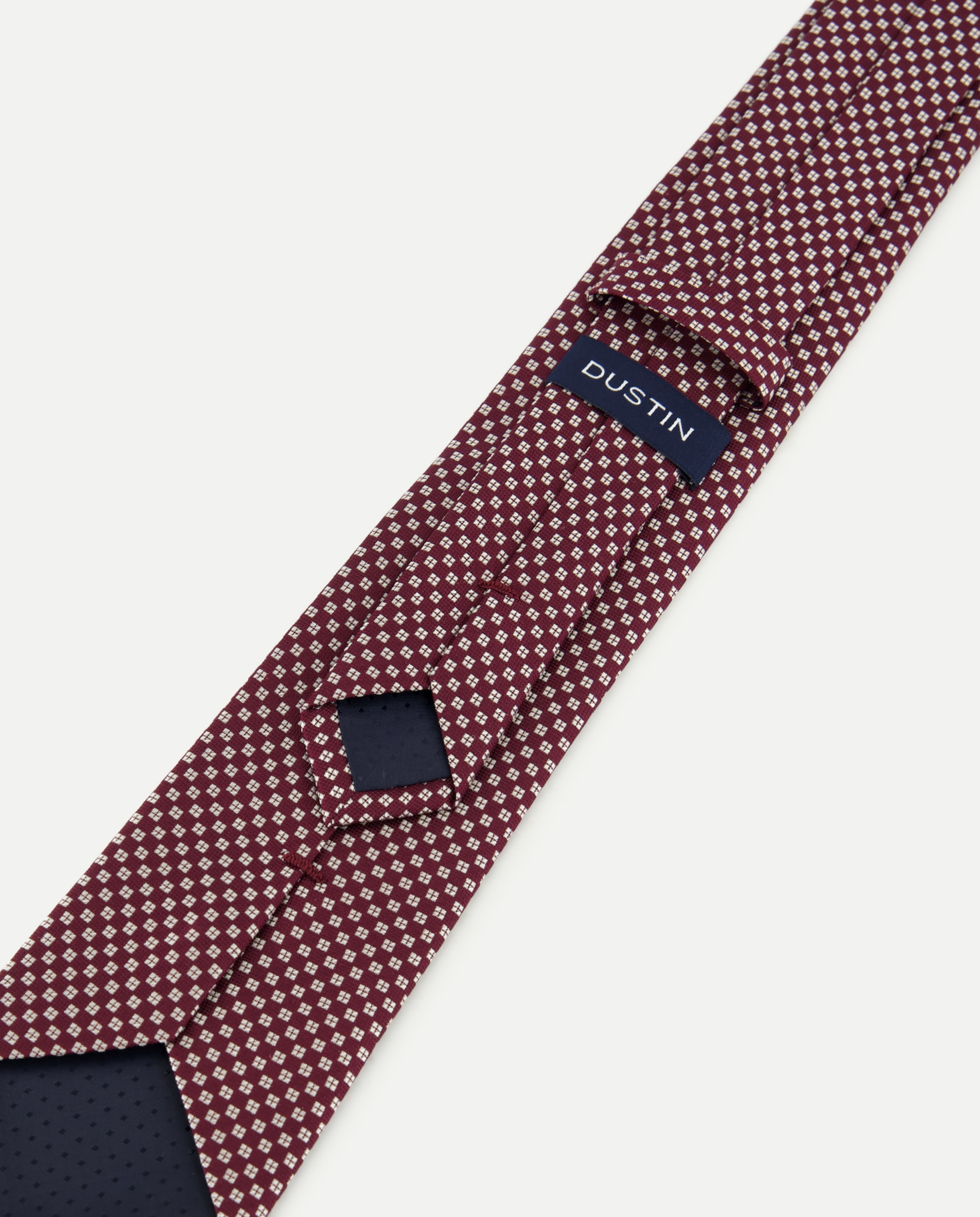 Corbata de seda de cuadros. - Dustin - Burdeos Burdeos-3