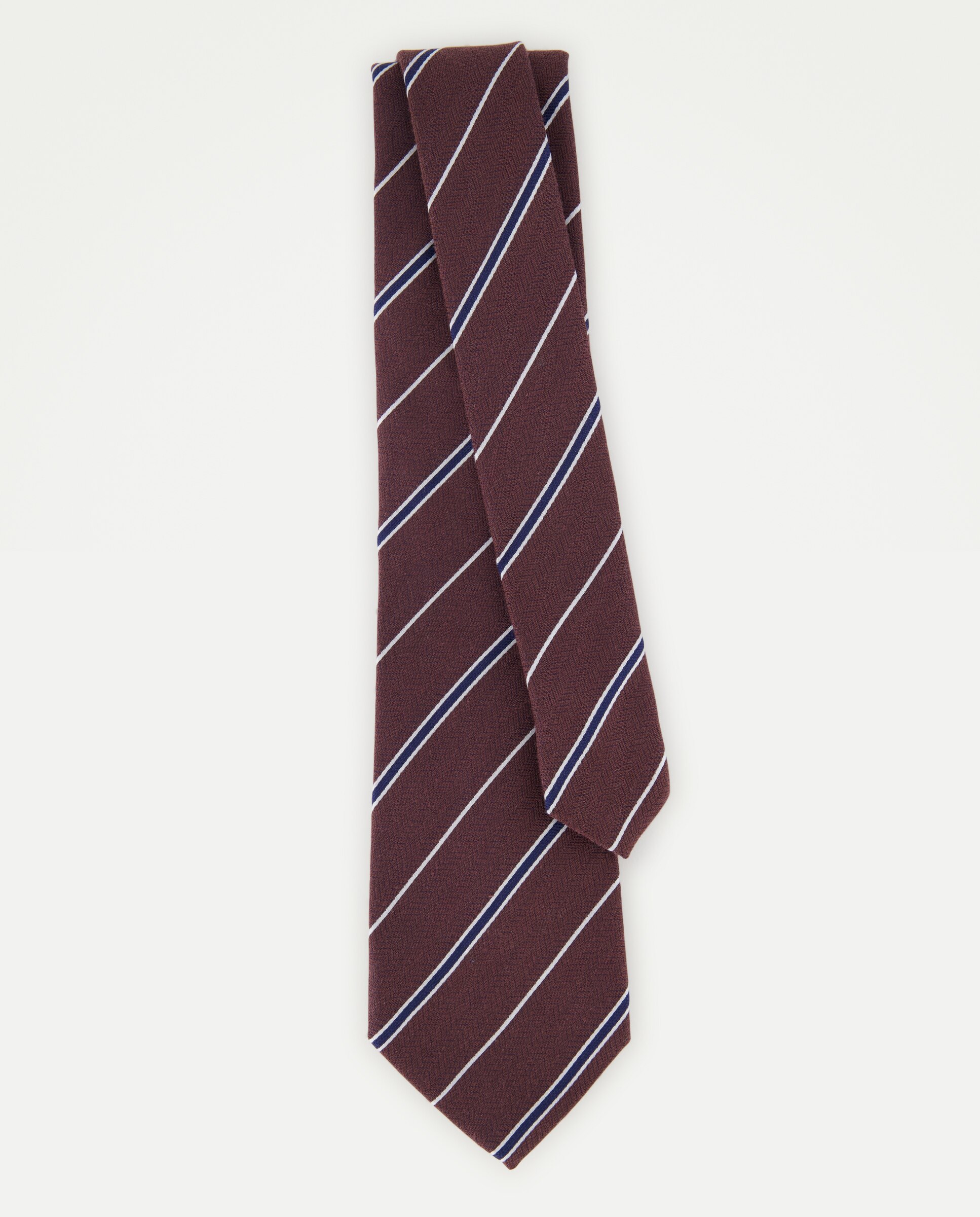 Corbata antimanchas con motivo de rayas. - Dustin - Marrón Marrón-2