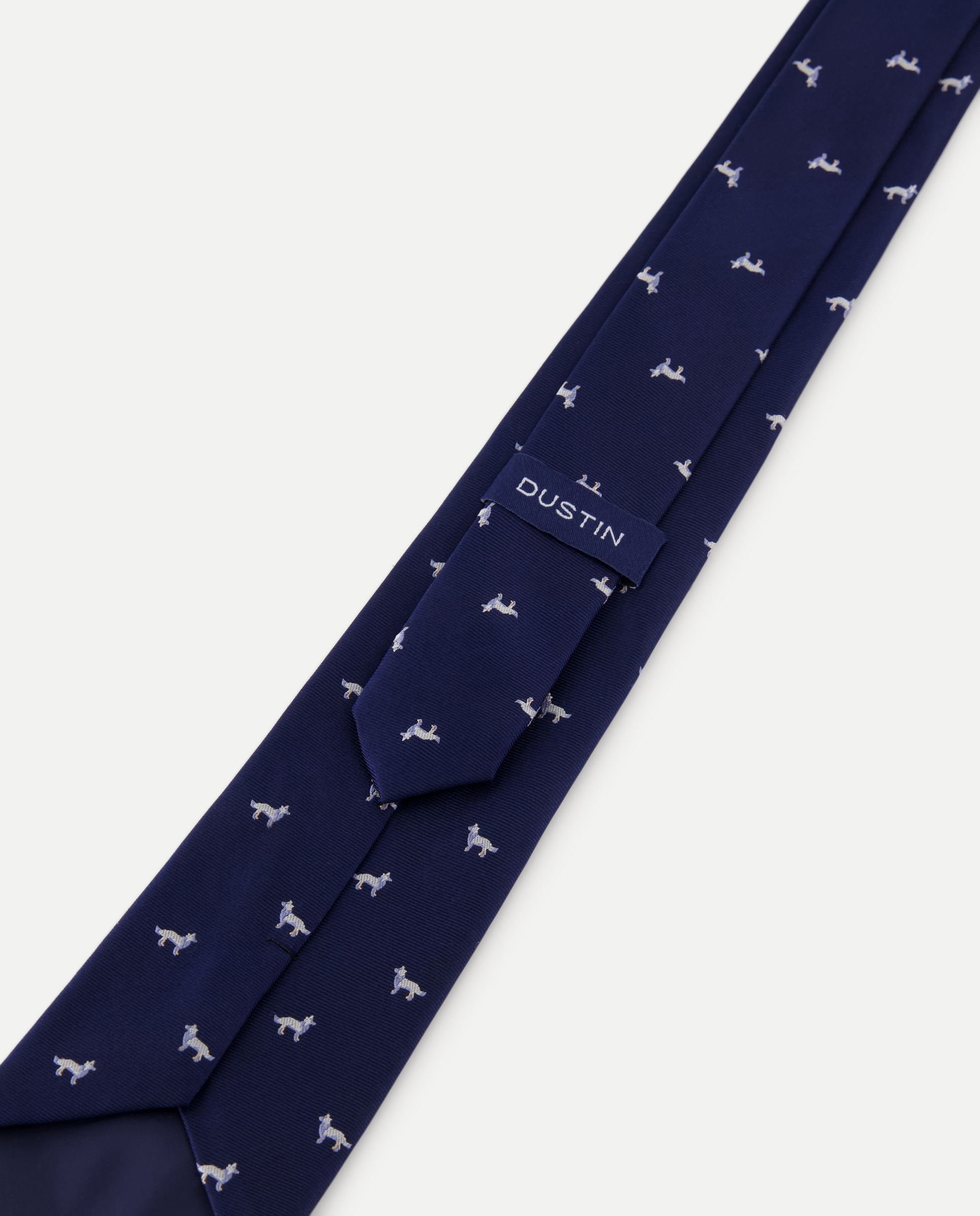 Gravata Antimanchas com Desenho de Cães. Azul-marinho-3