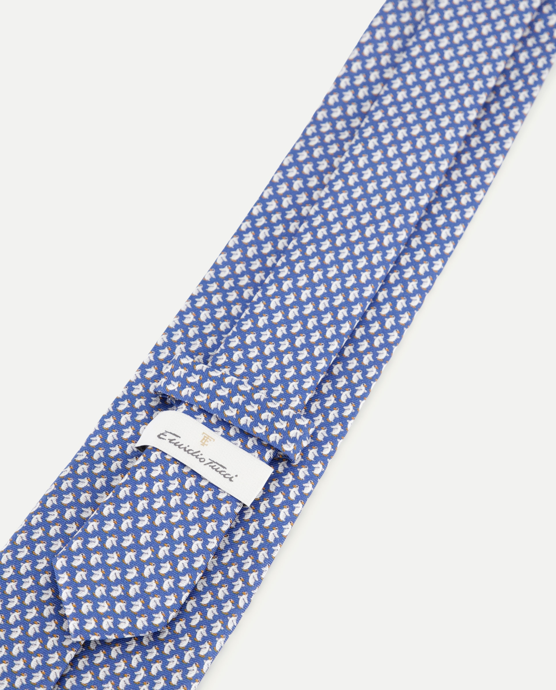 Gravata de Seda com Fantasia Azul-3