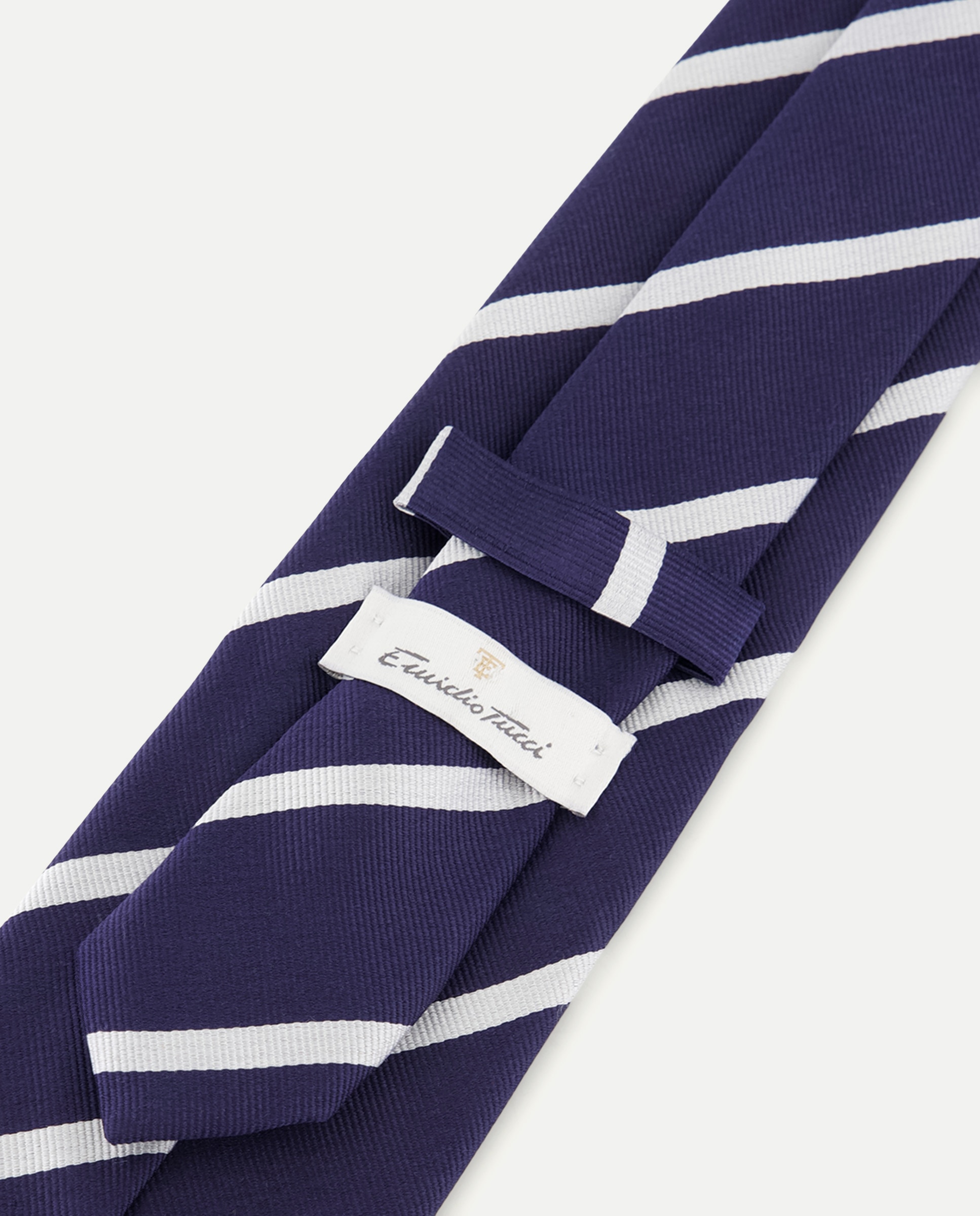 Gravata às Riscas Oblíquas de Largura 8 cm Azul-marinho-3