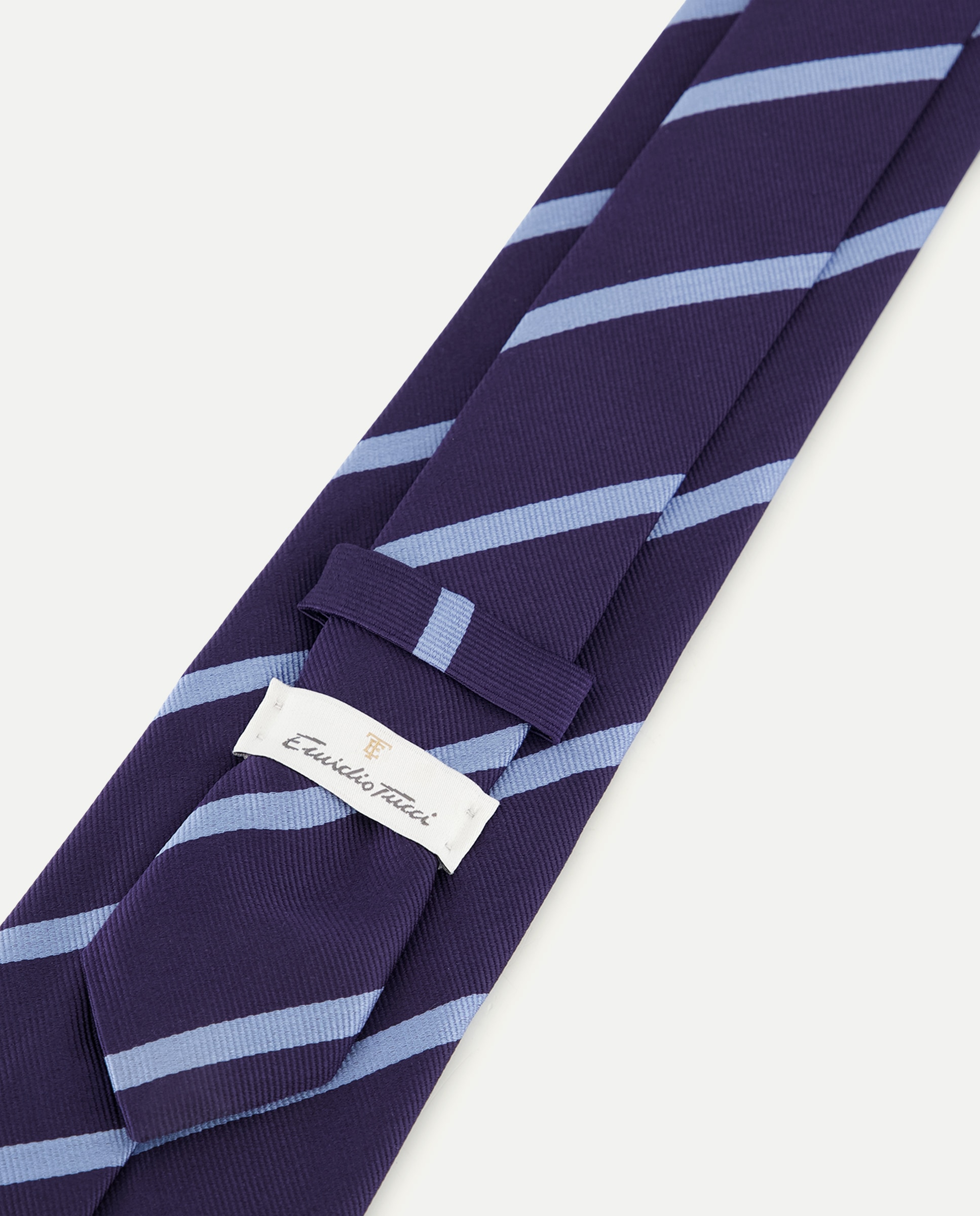 Gravata às Riscas Oblíquas de Largura 8 cm Azul-marinho-3
