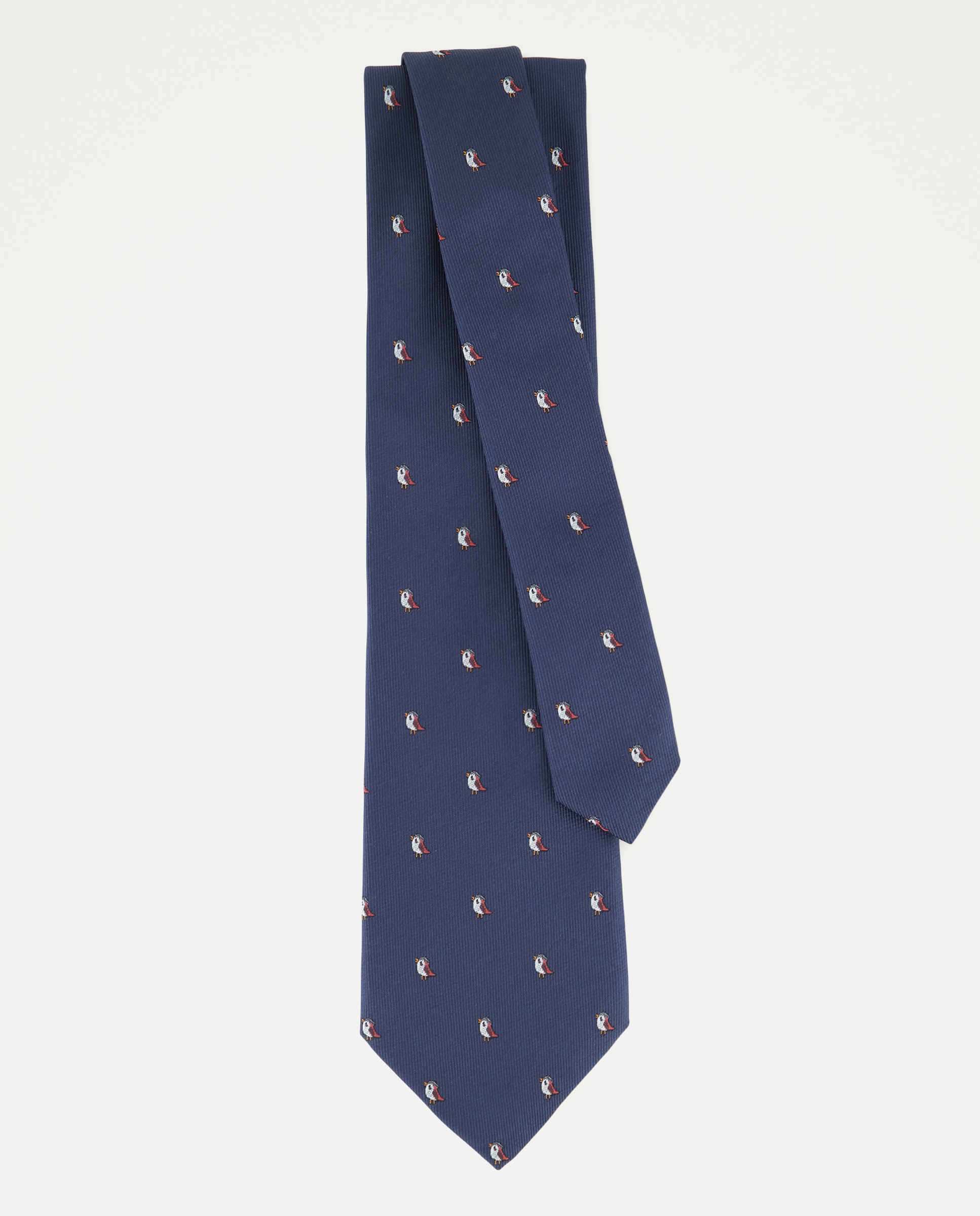 Gravata de Seda Jacquard Azul-marinho-2