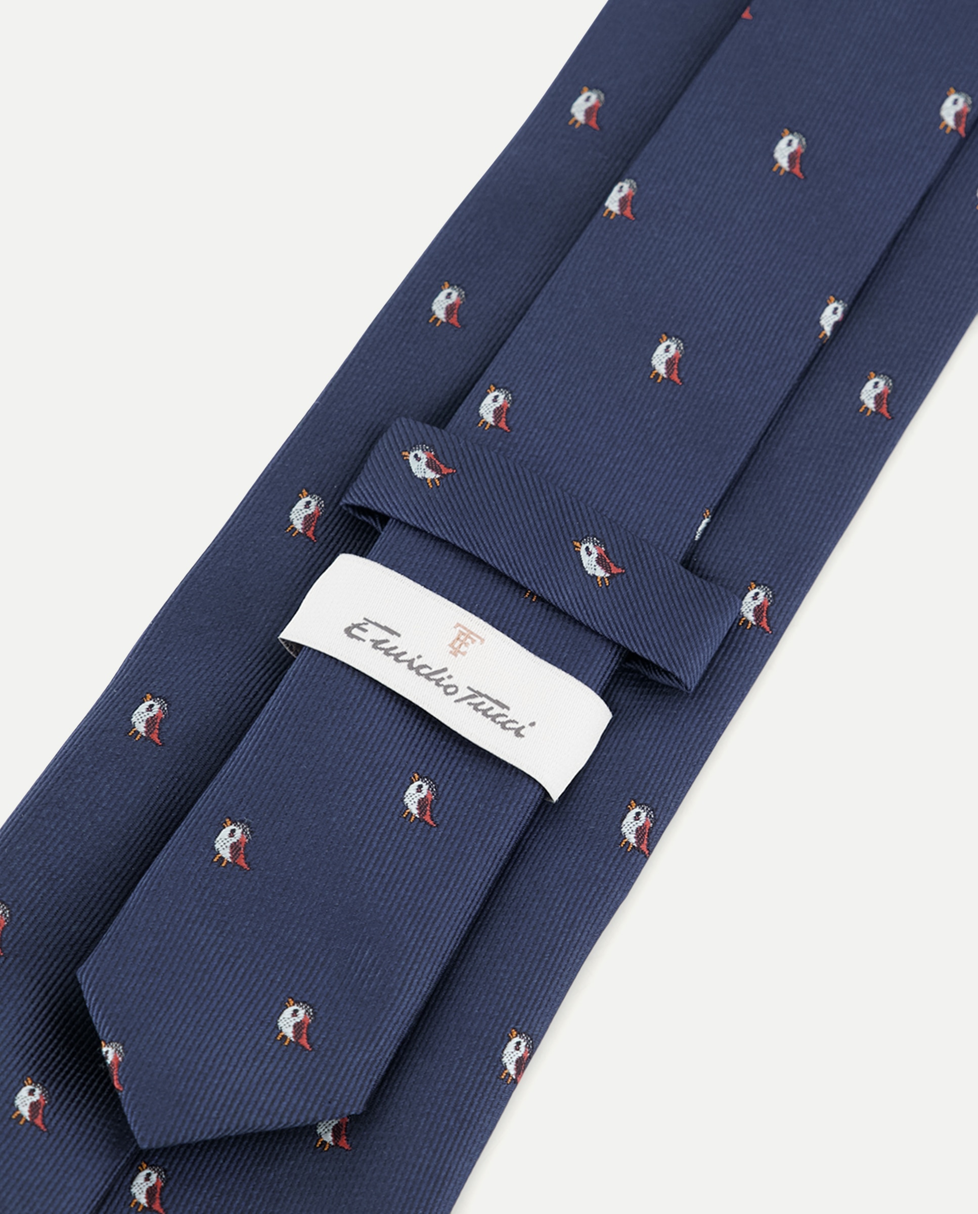 Gravata de Seda Jacquard Azul-marinho-3