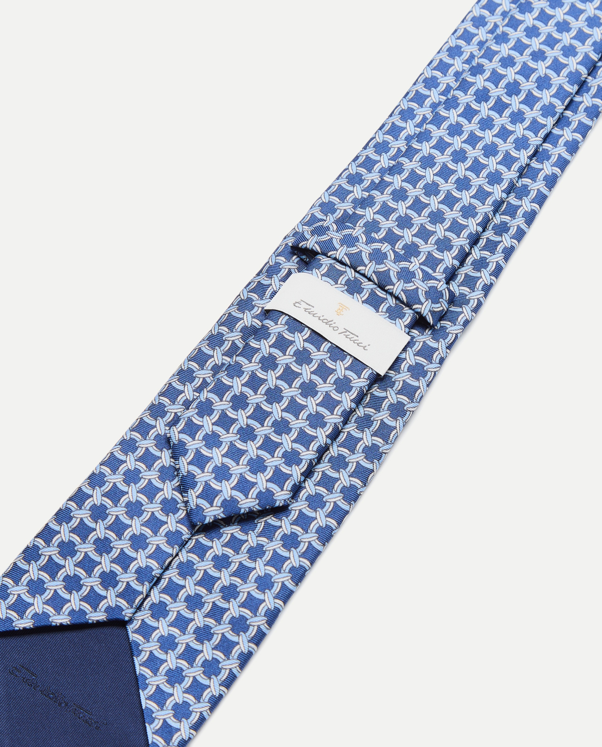 Gravata de Seda e Sarja Azul-3