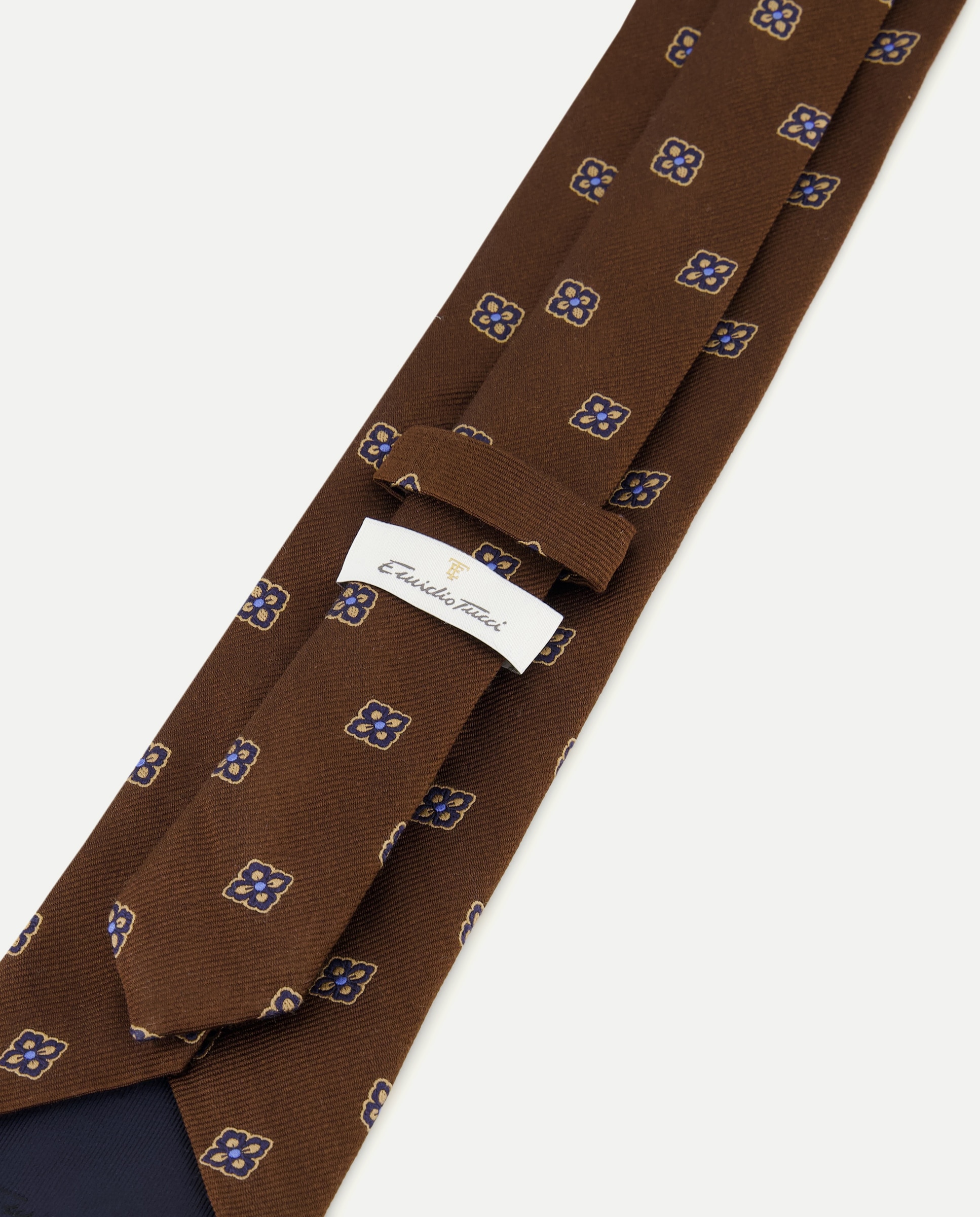 Gravata de Seda com Jacquard Castanho-claro-3
