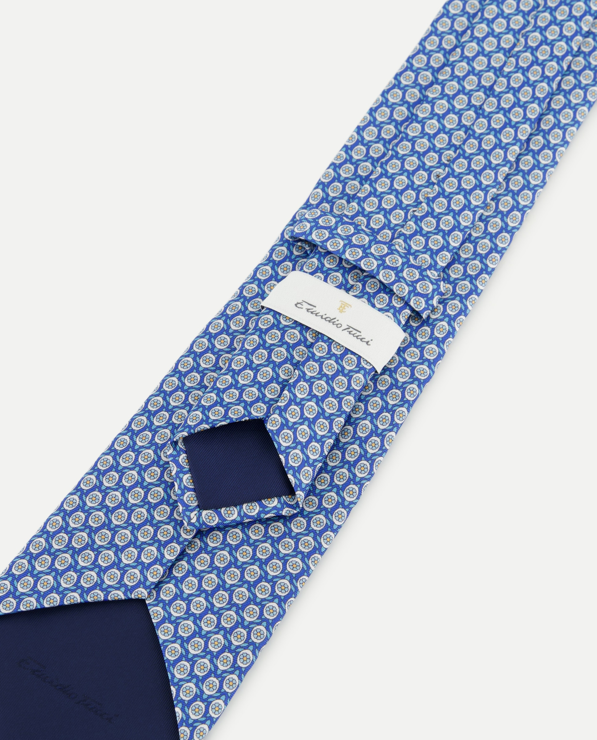 Gravata de Seda e Sarja Azul-3