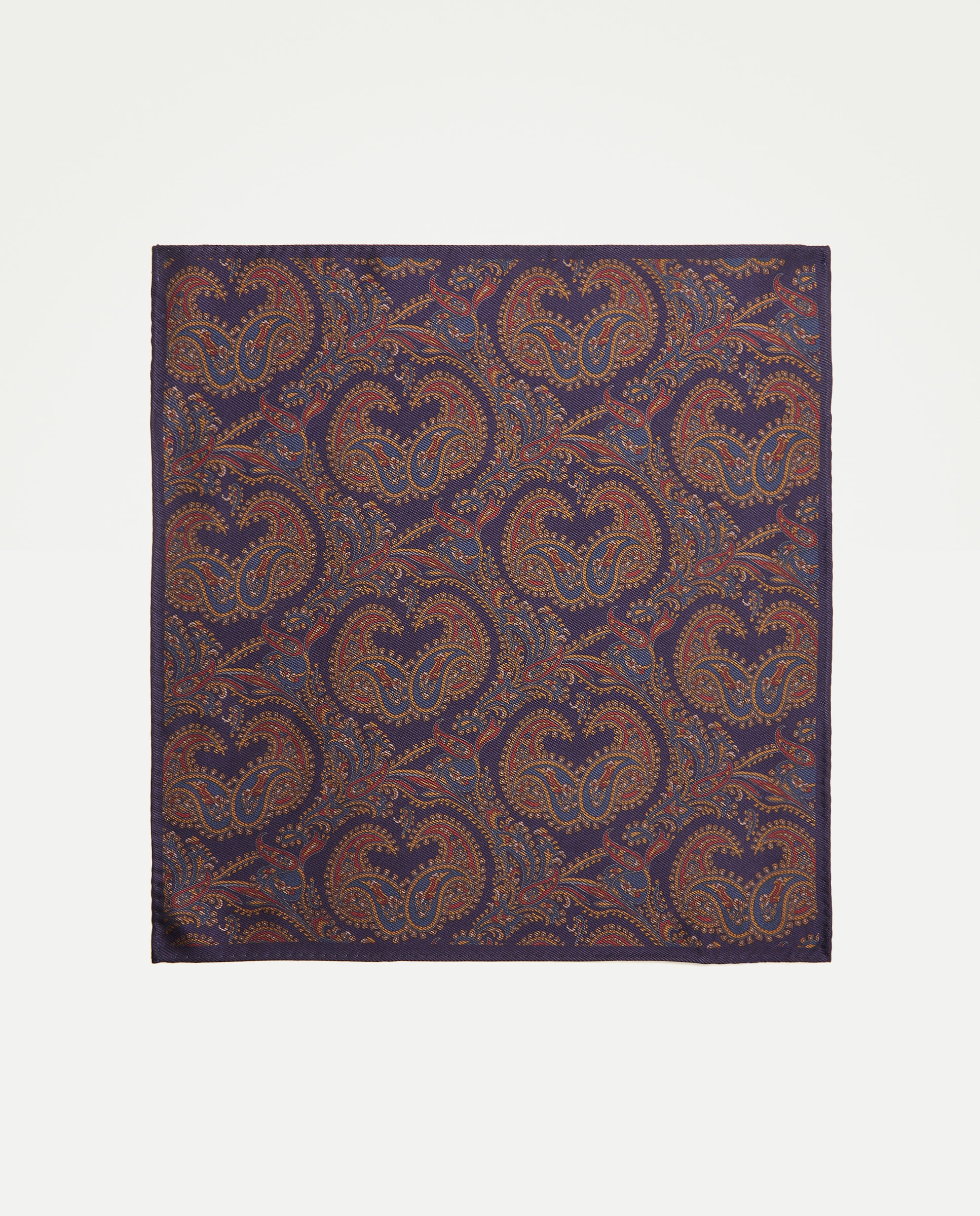 Lenço de Bolso em Seda Azul-marinho-1