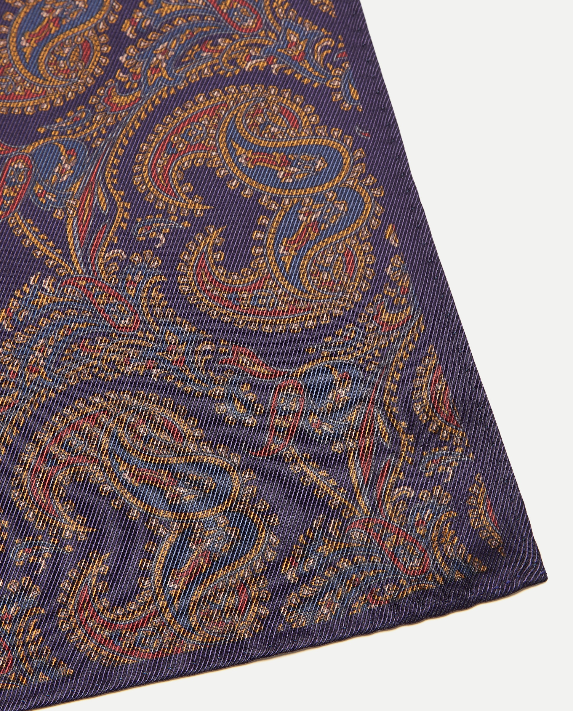 Lenço de Bolso em Seda Azul-marinho-3