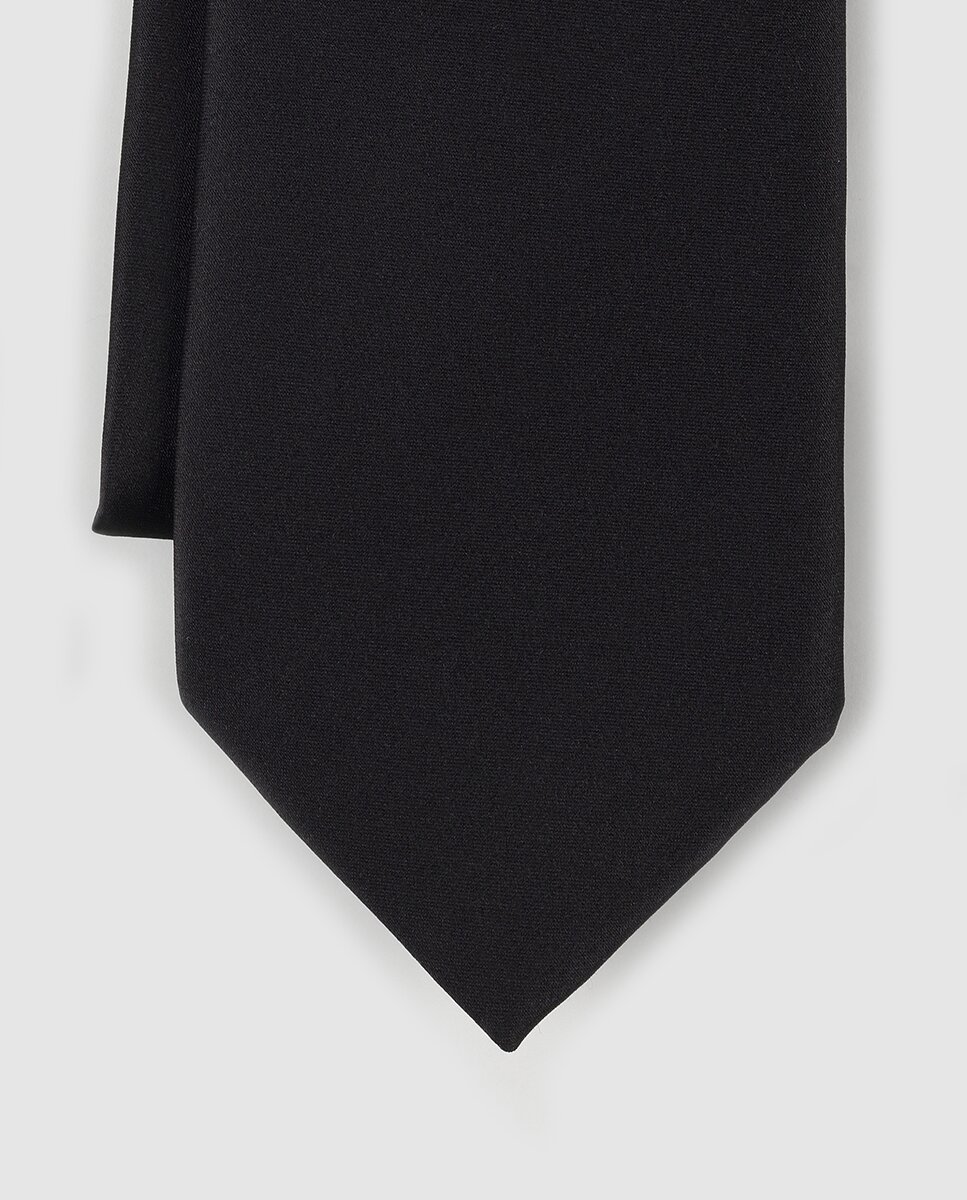 Gravata Lisa Estreita. Produto Fabricado em Espanha Preto-2
