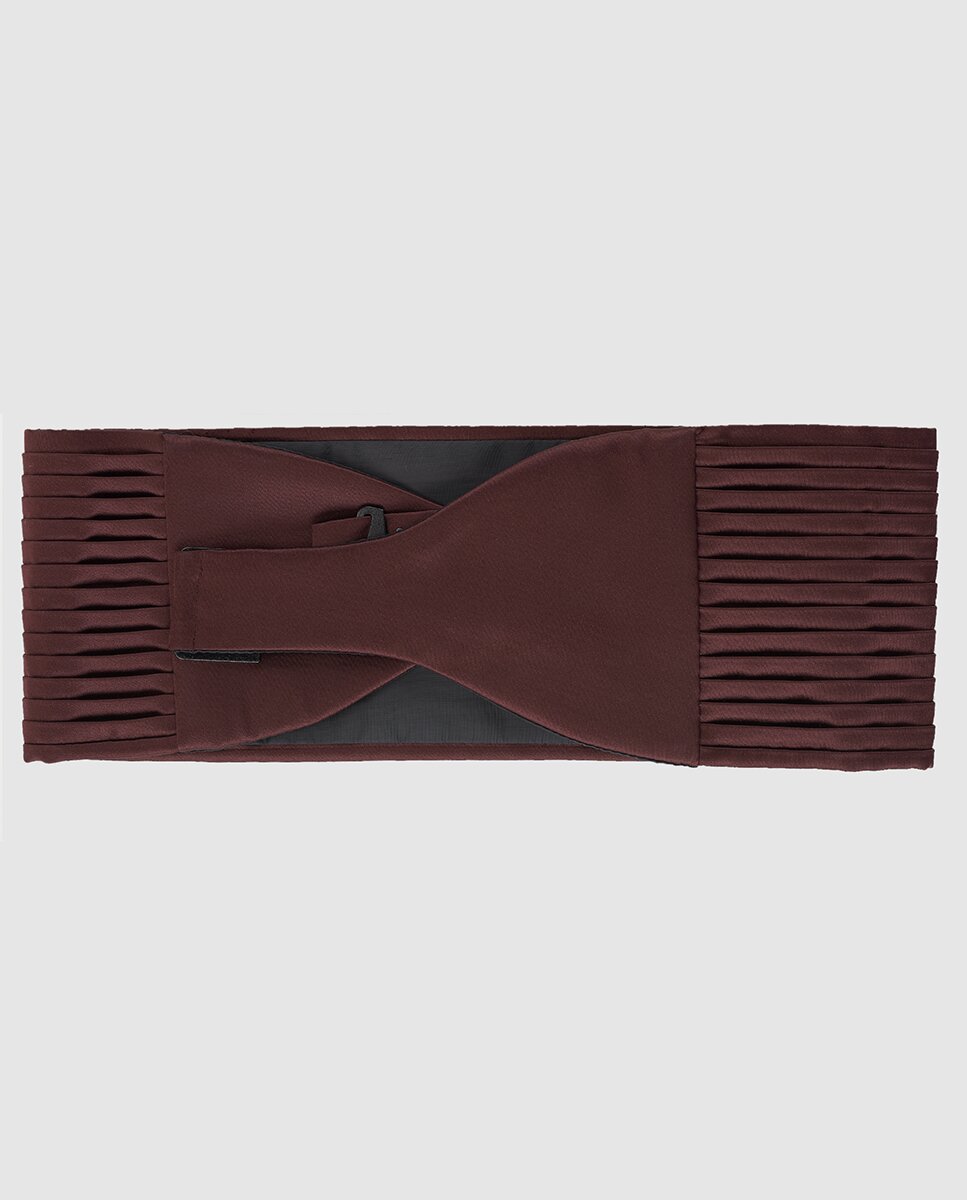 Faixa grená às riscas com estojo Bordeaux-2