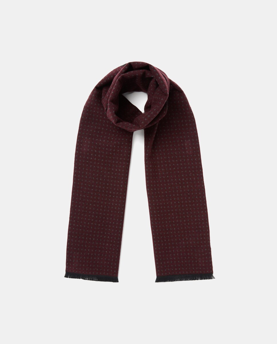 Cachecol com Micro Estampado Bordeaux-2