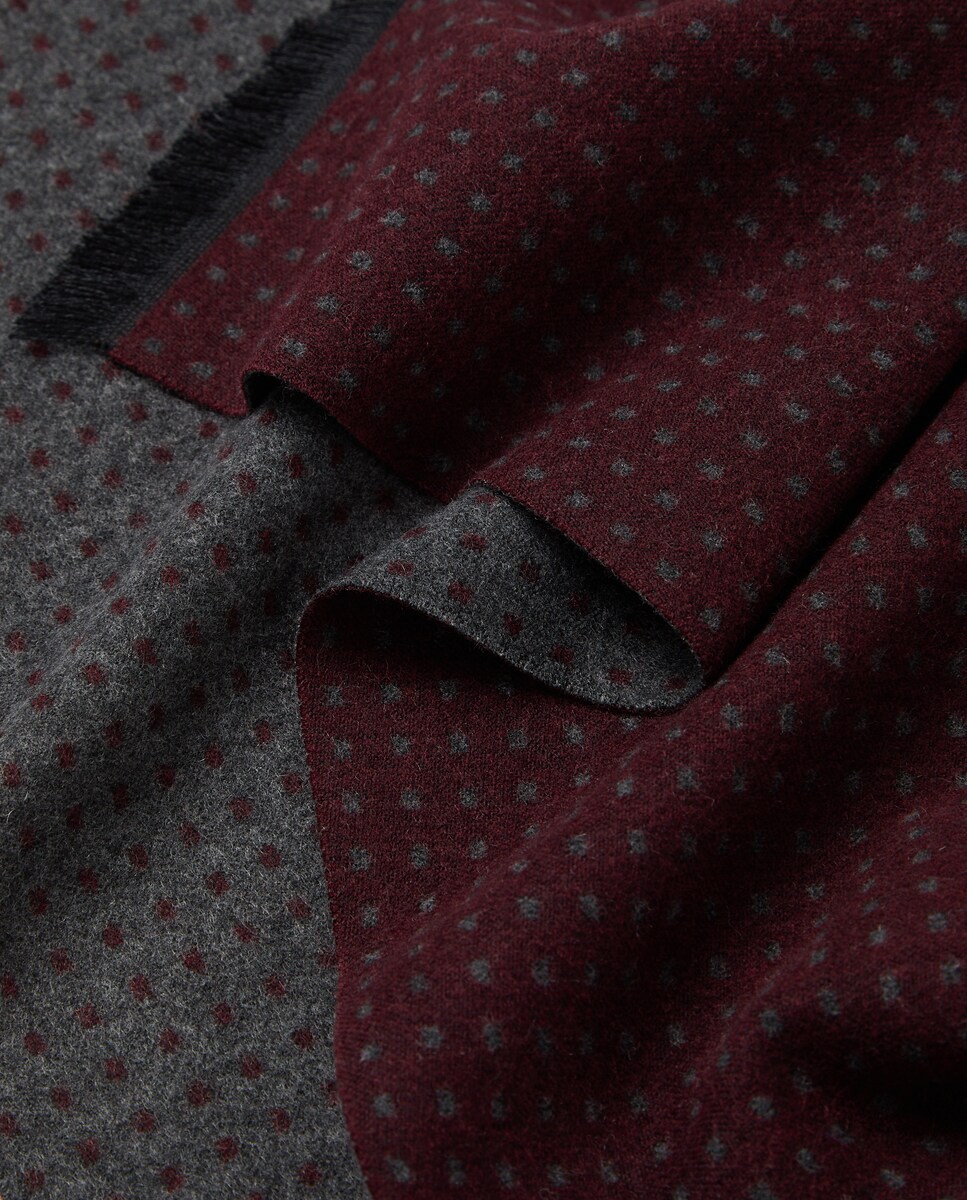 Cachecol com Micro Estampado Bordeaux-3