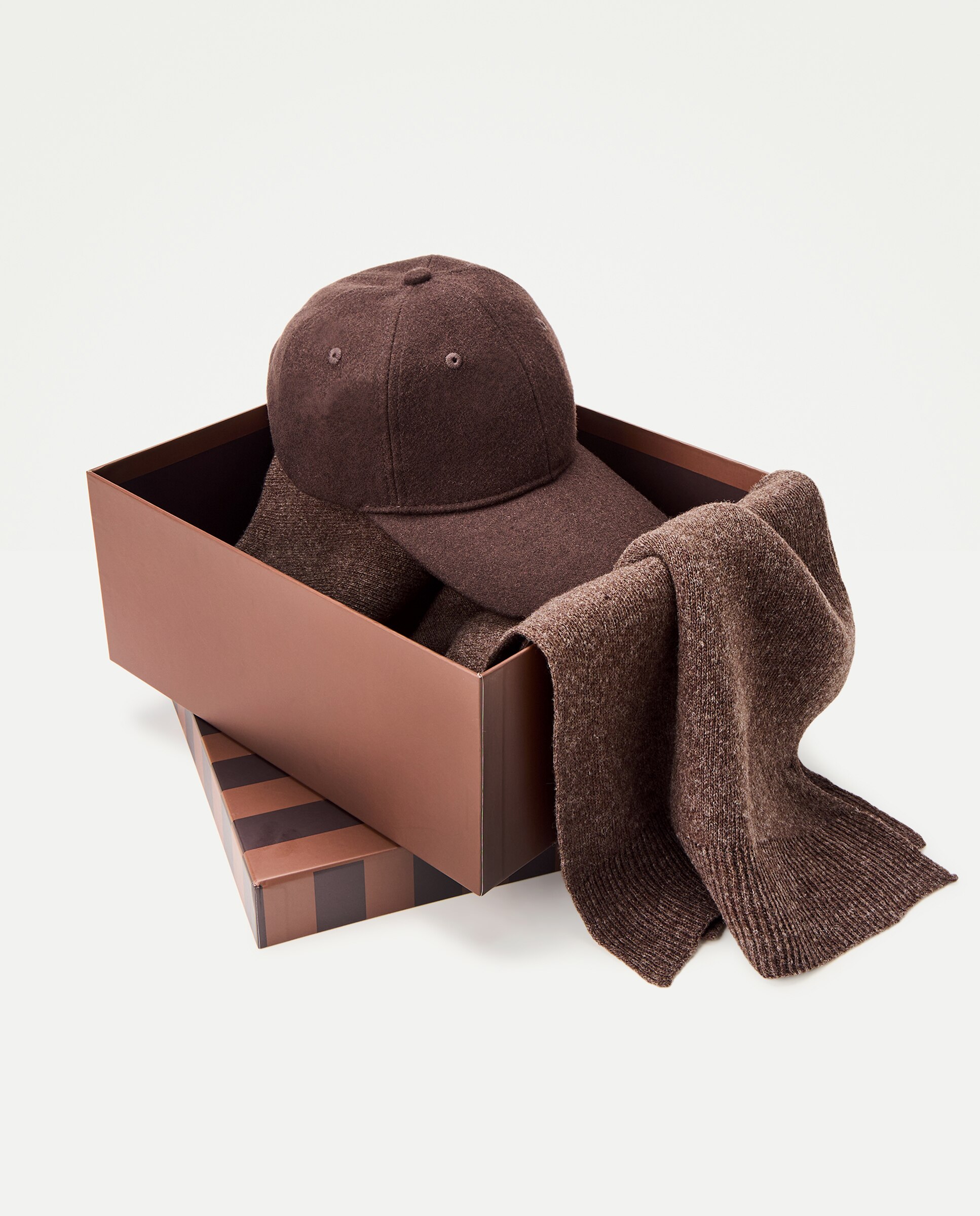 Estuche de bufanda con gorra. - Dustin - Marrón claro Marrón claro-4