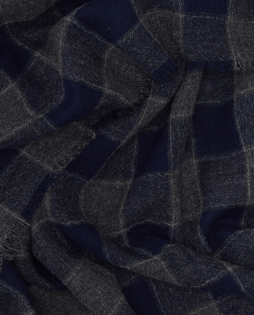 Écharpe de Caxemira Azul-marinho-4