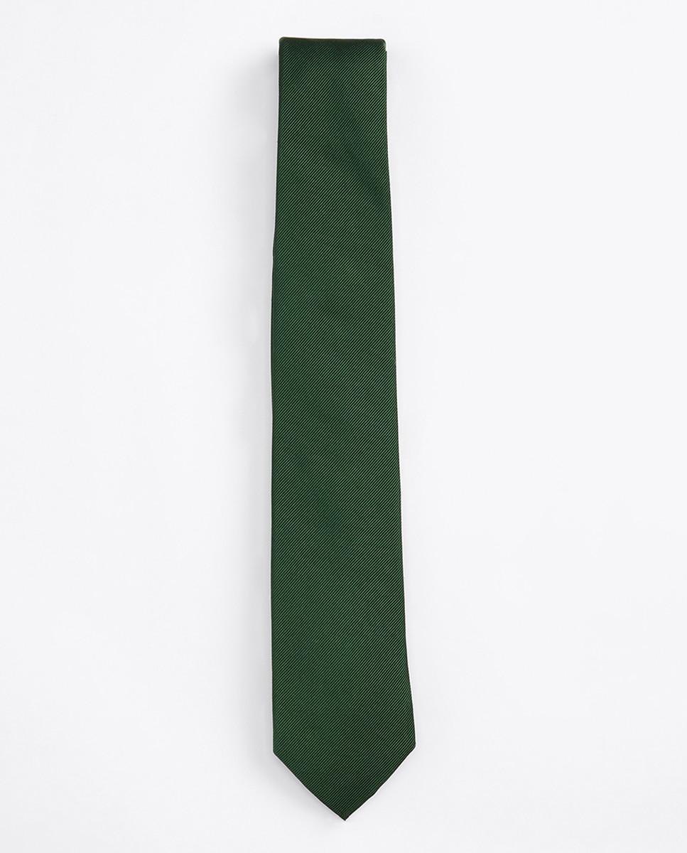 Imagen 1 de Corbata de seda lisa de hombre - Tommy Hilfiger - Verde oscuro Verde oscuro