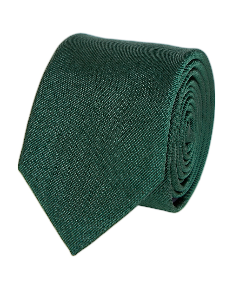 Imagen 2 de Corbata de seda lisa de hombre - Tommy Hilfiger - Verde oscuro Verde oscuro