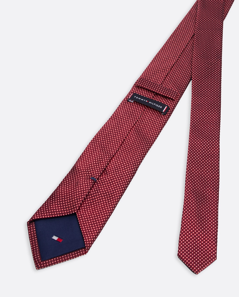 Gravata de Seda com Micro Estampado Bordeaux-3