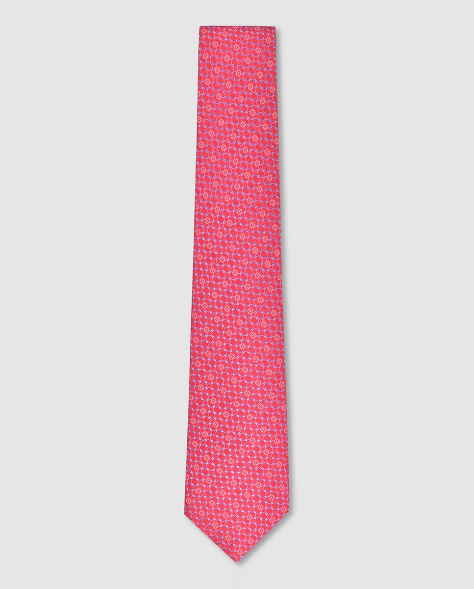 Gravata de Seda Jacquard Vermelho-1