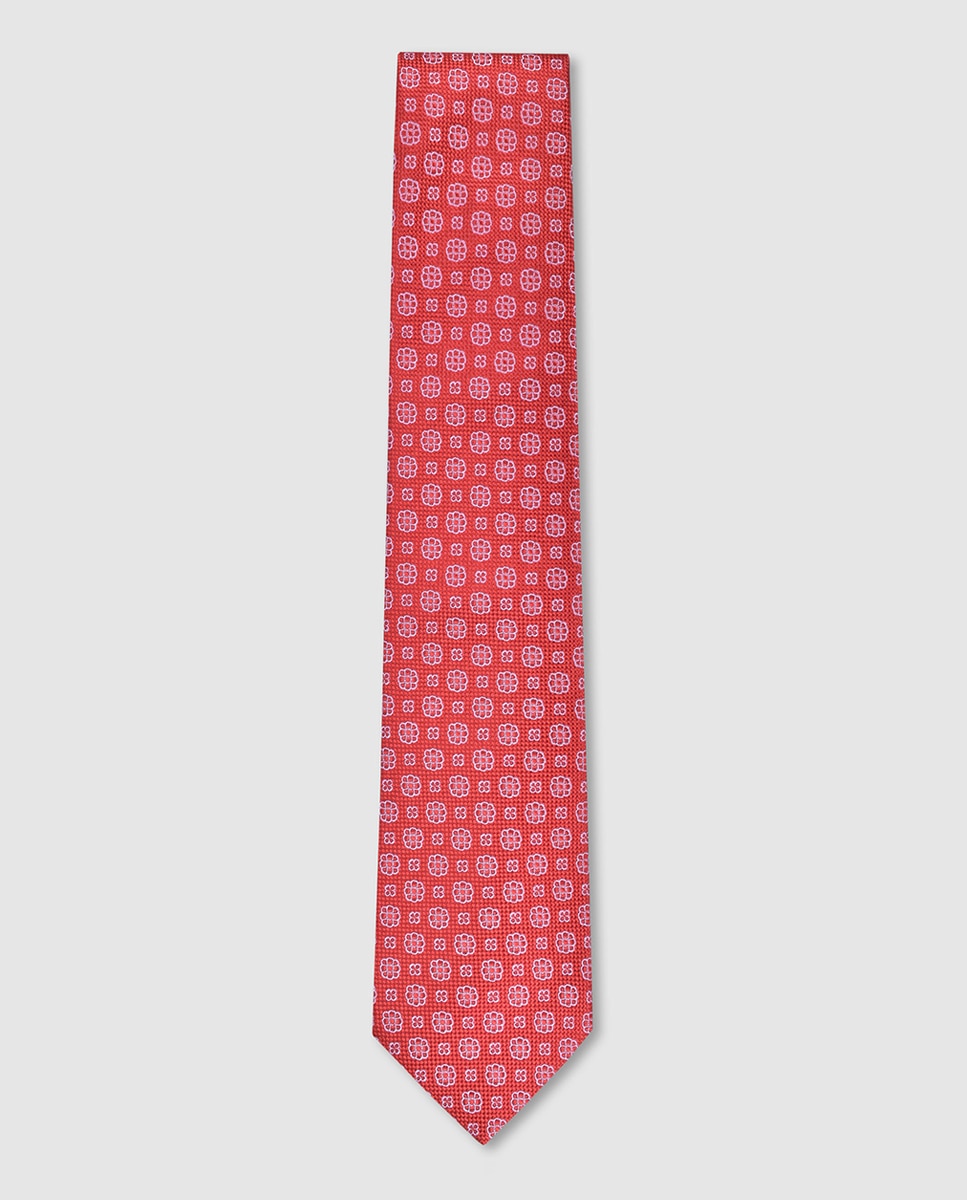 Gravata de Seda Jacquard Vermelho-1