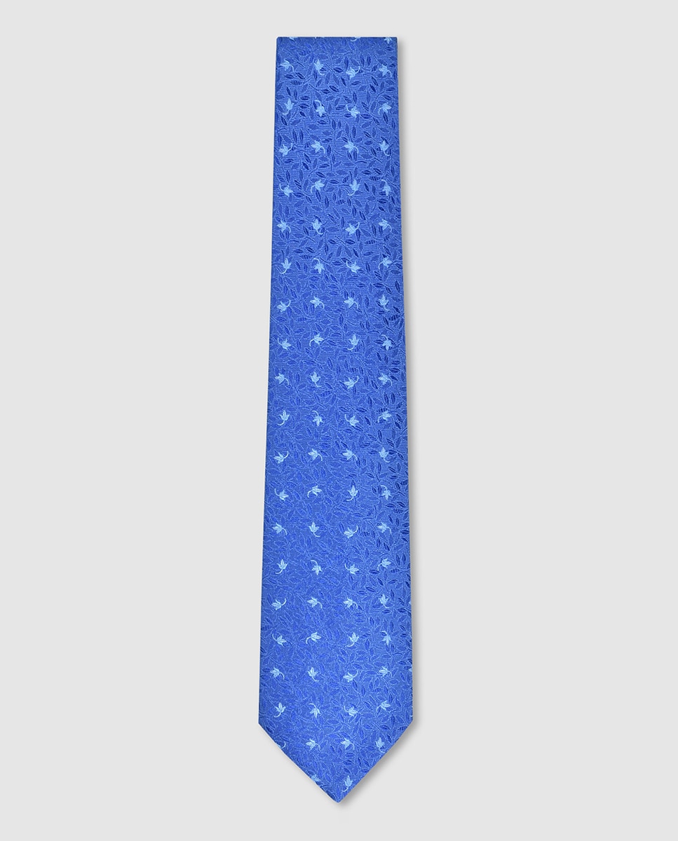 Gravata de Seda Jacquard Azul-1