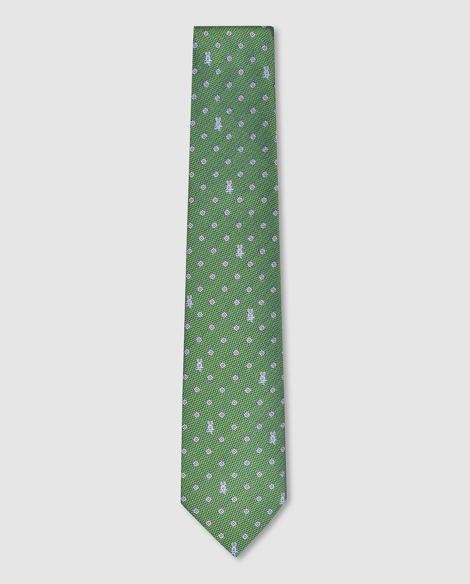 Gravata de Seda Jacquard Verde-1
