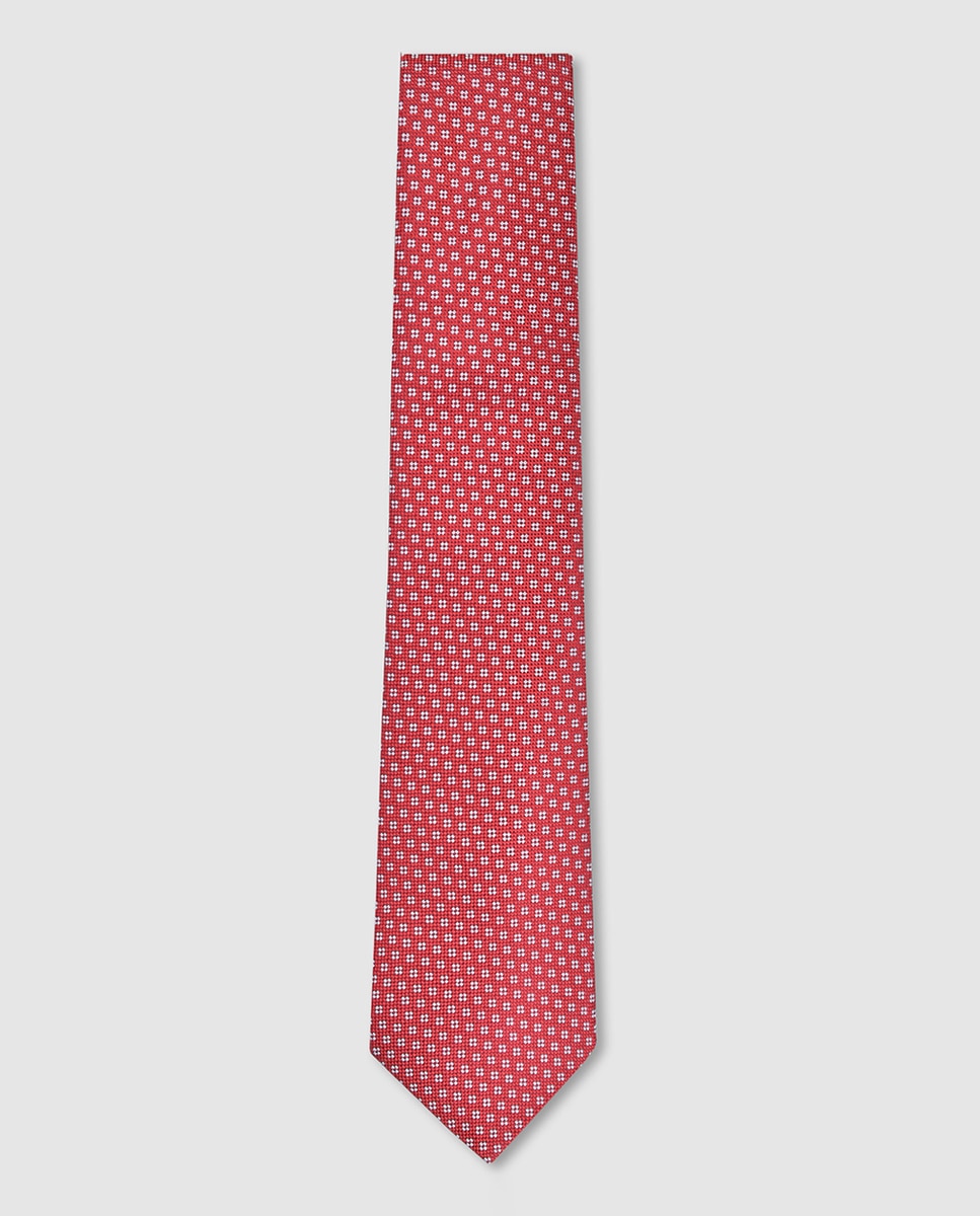 Gravata de Seda Jacquard Vermelho-1