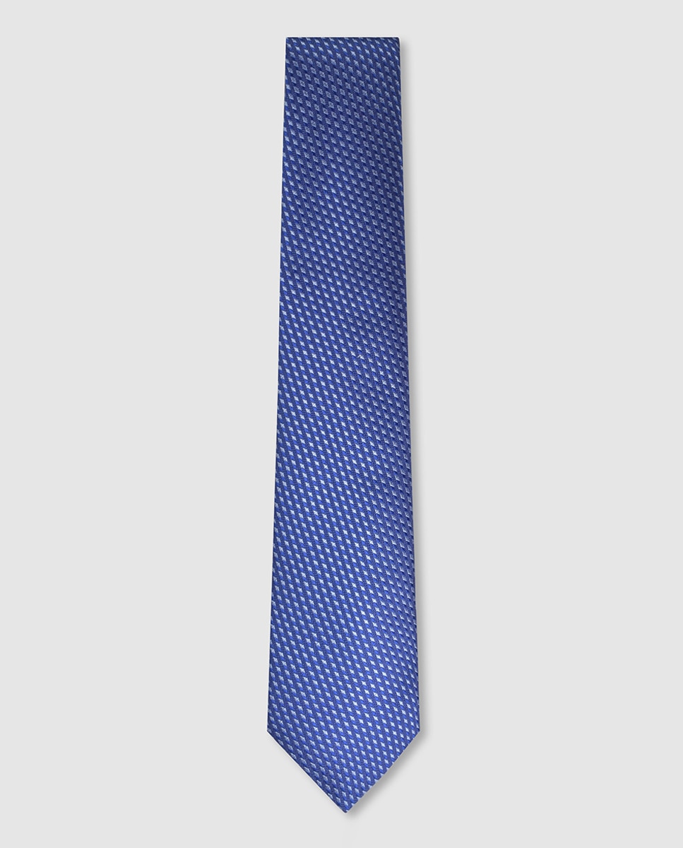 Gravata de Seda Jacquard Azul-marinho-1