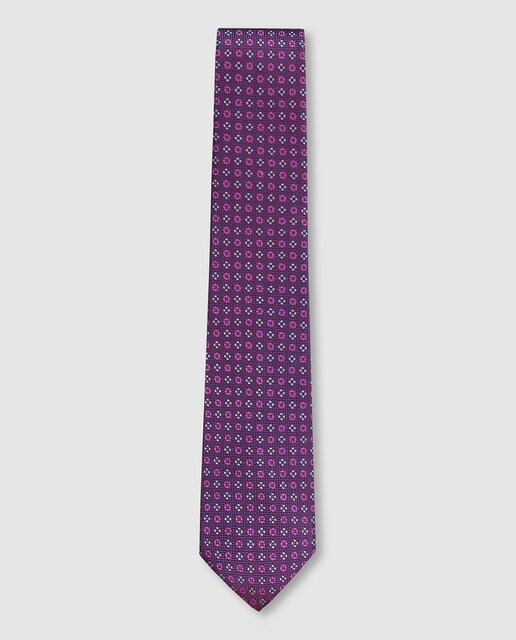 Imagen 0 de Corbata de hombre jacquard microdibujo seda natural